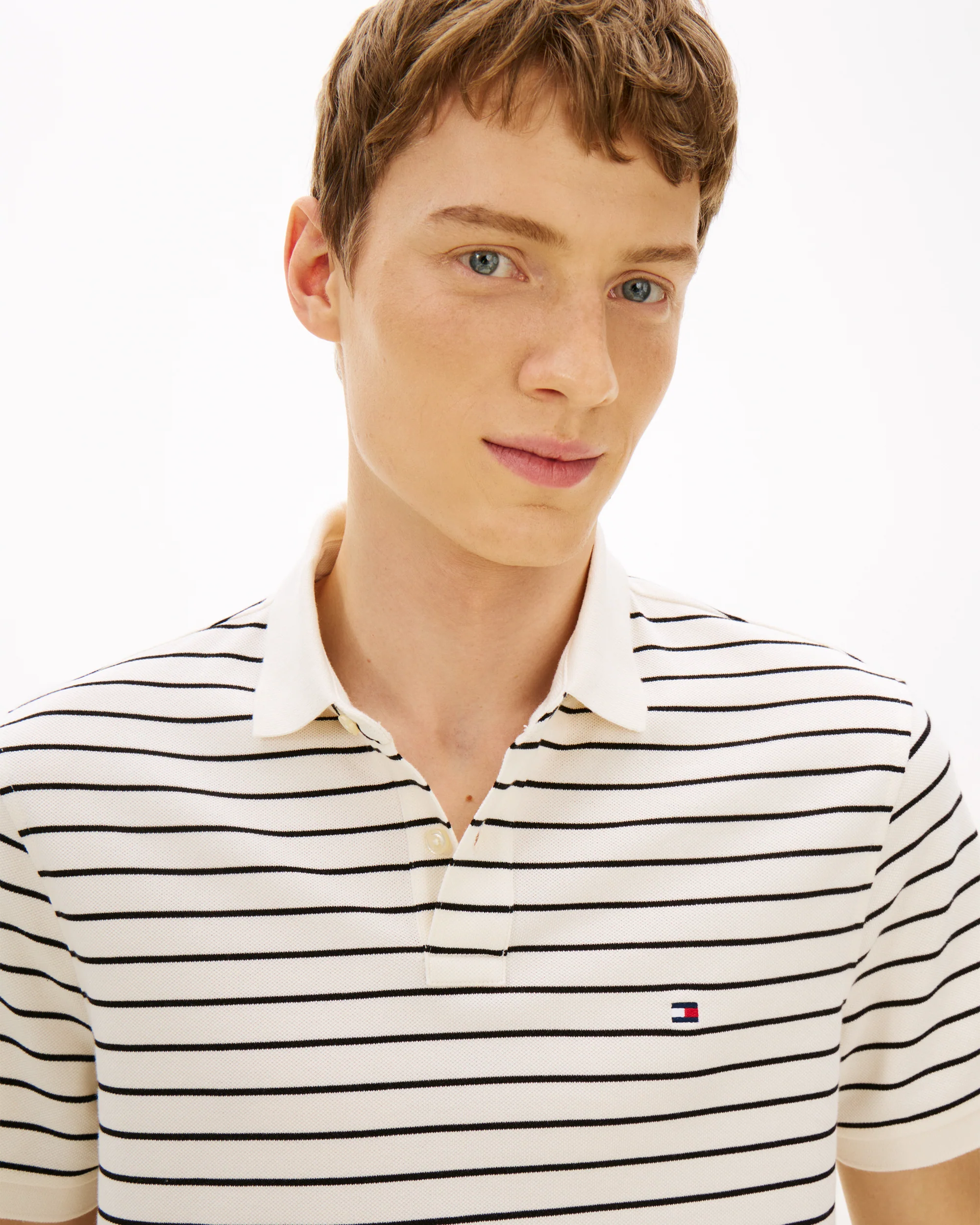 Tommy Hilfiger 1985 Regular Fit Mens Polo - Ivory Petal/Black - Image 2