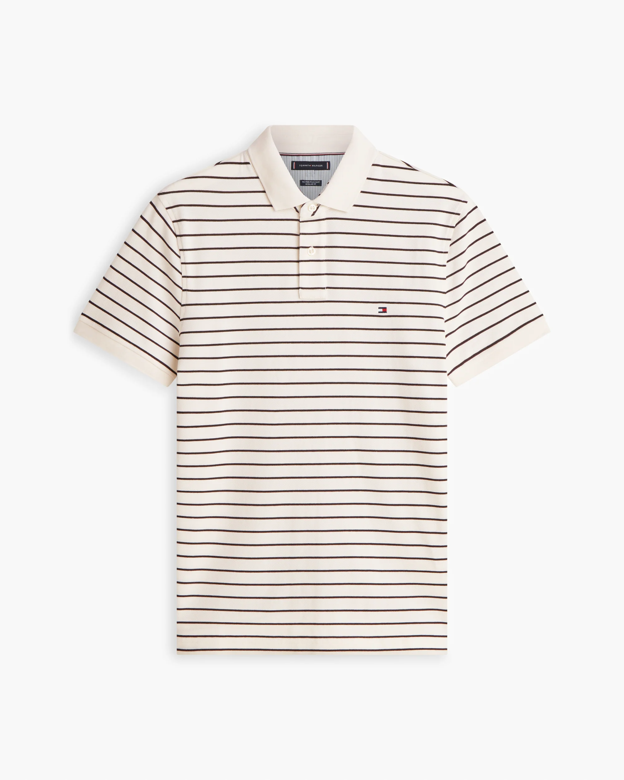 Tommy Hilfiger 1985 Regular Fit Mens Polo - Ivory Petal/Black - Image 5