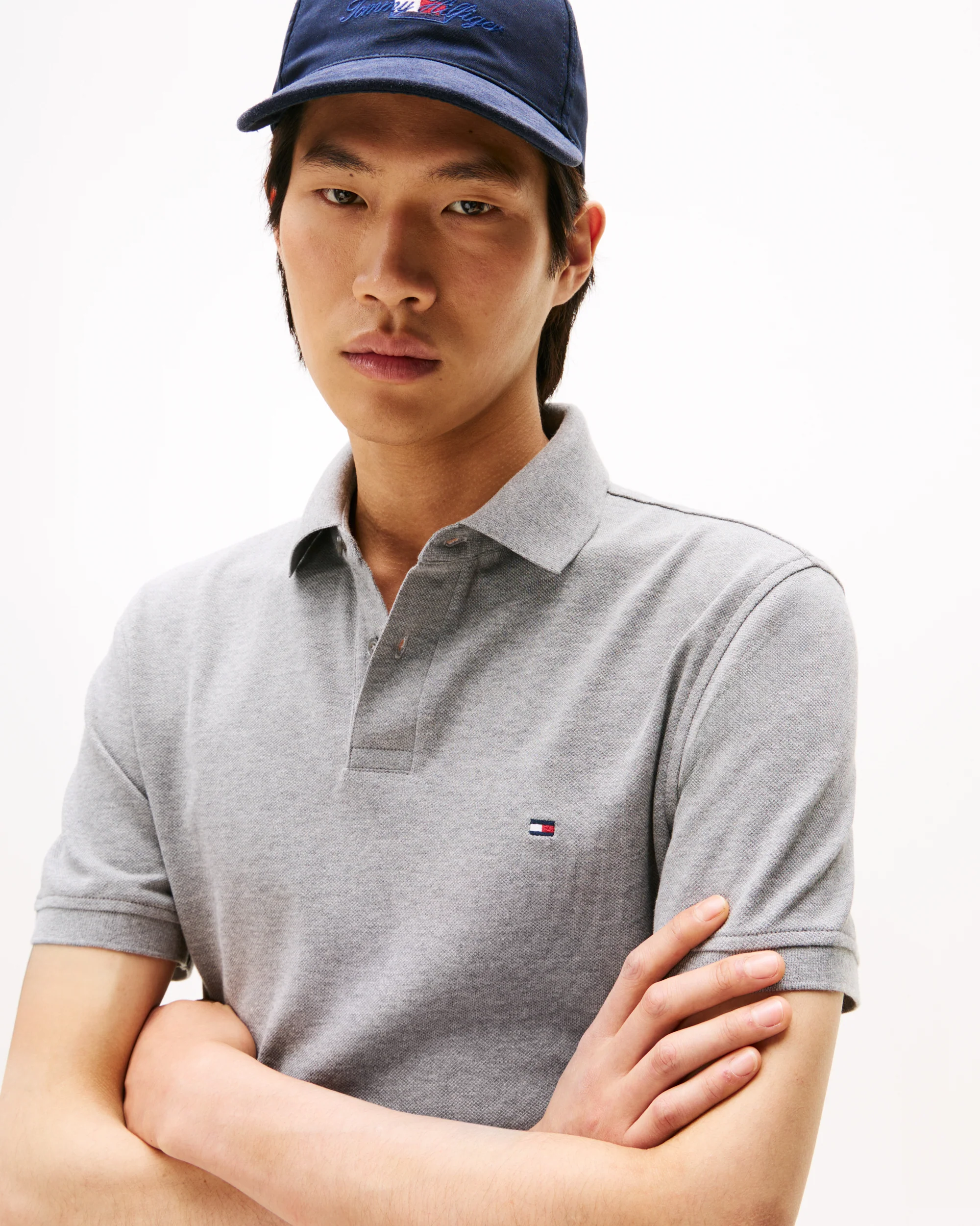 Tommy Hilfiger 1985 Regular Fit Mens Polo - Medium Grey Heather - Image 2