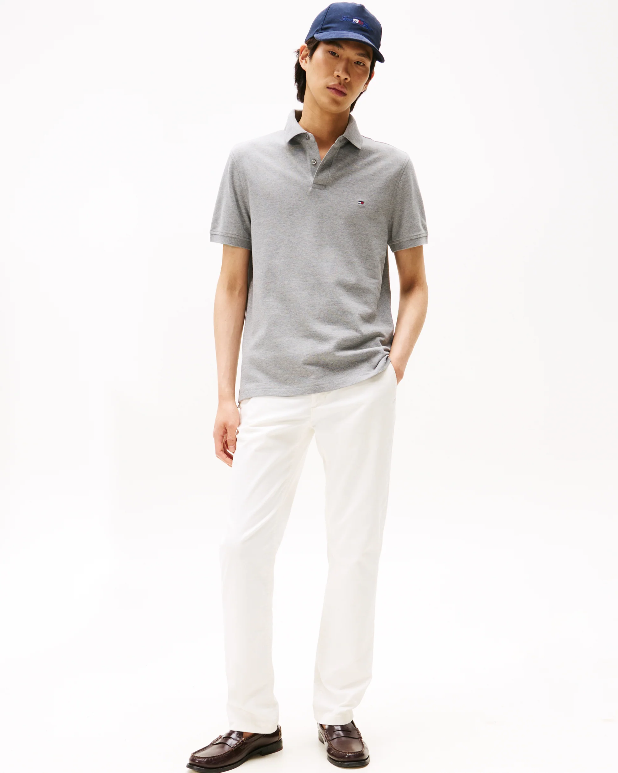Tommy Hilfiger 1985 Regular Fit Mens Polo - Medium Grey Heather - Image 3