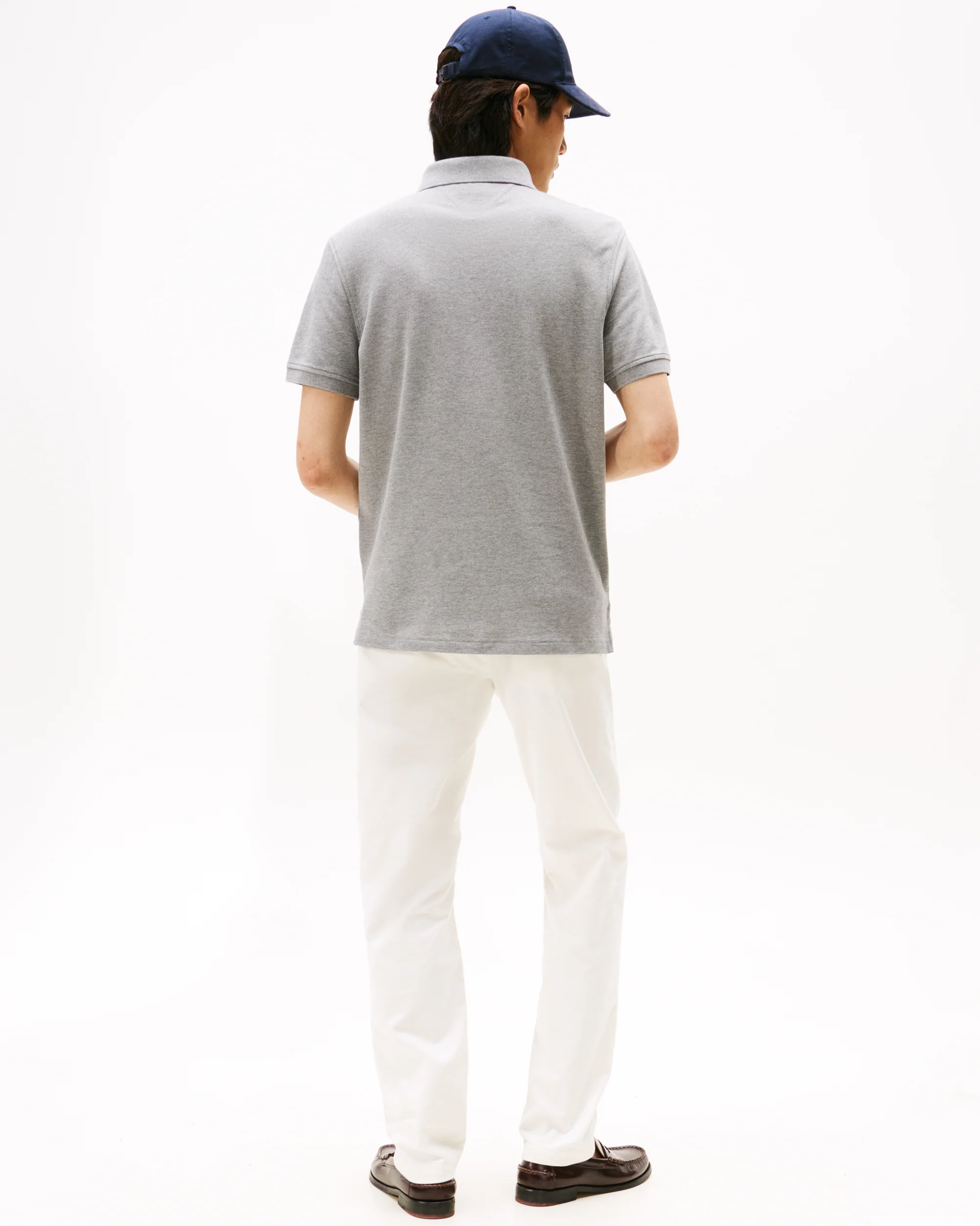 Tommy Hilfiger 1985 Regular Fit Mens Polo - Medium Grey Heather - Image 4