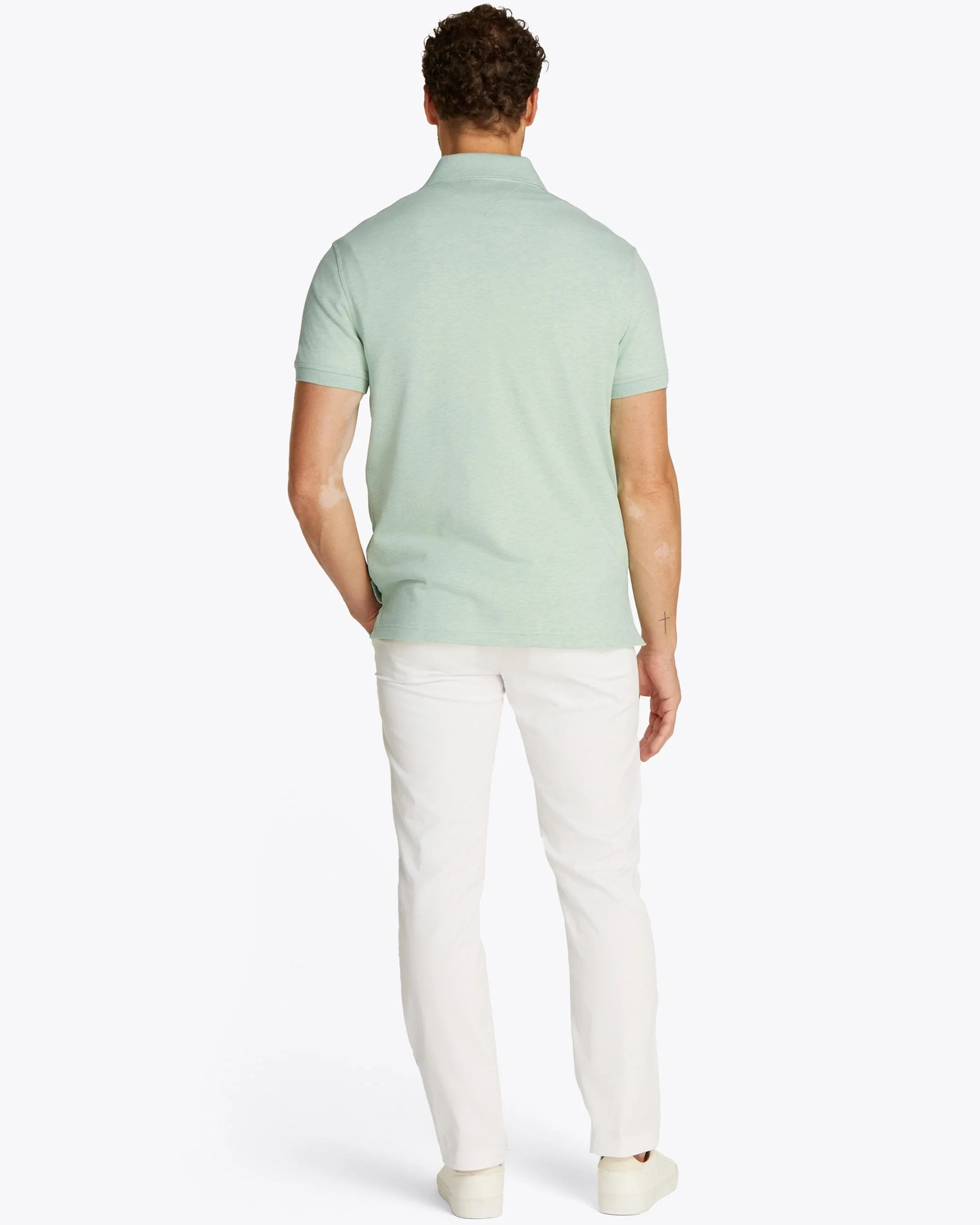 Tommy Hilfiger 1985 Regular Fit Mens Polo - Mint Gel Heather - Image 3