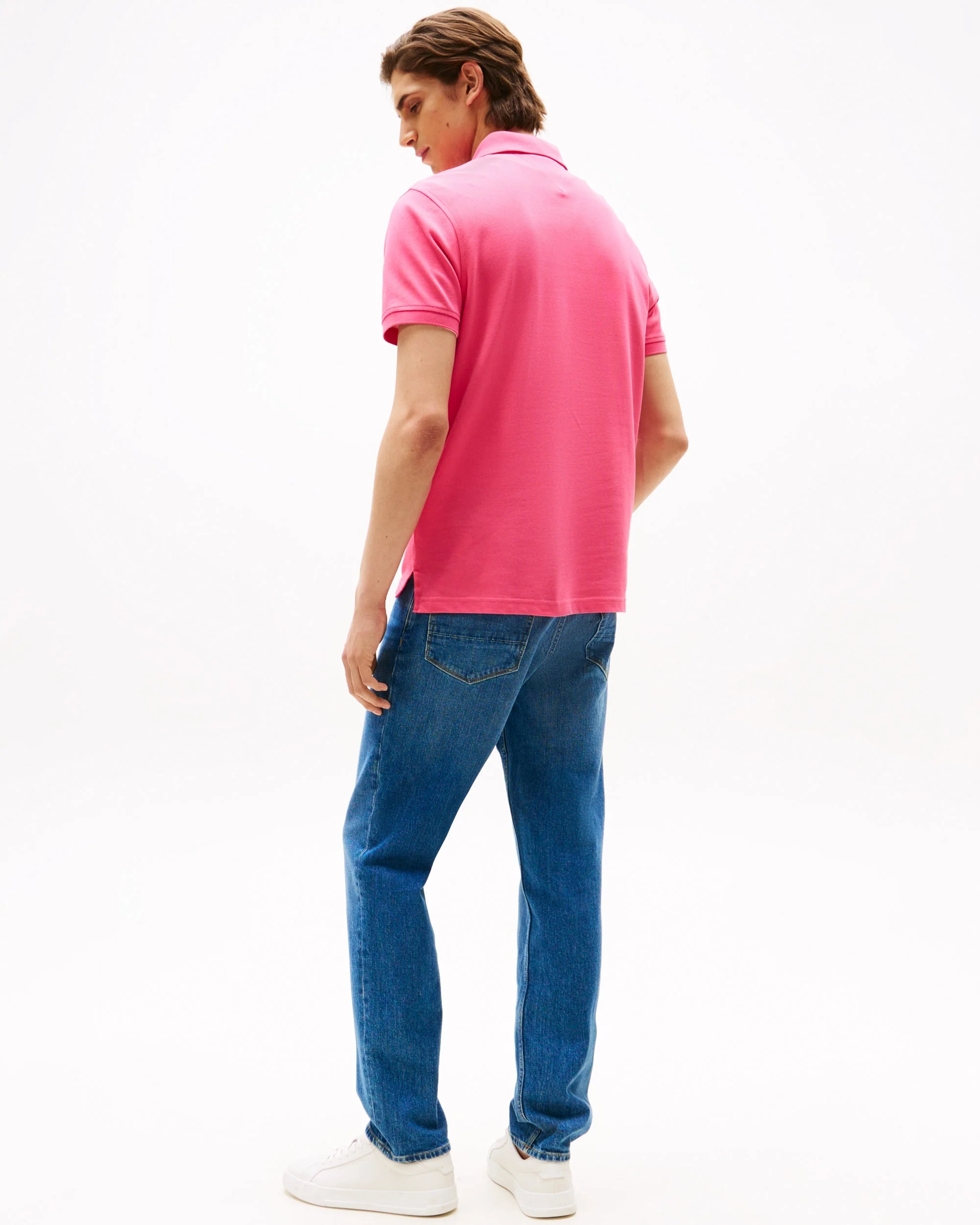 Tommy Hilfiger 1985 Regular Fit Mens Polo - Pink Alert - Image 3