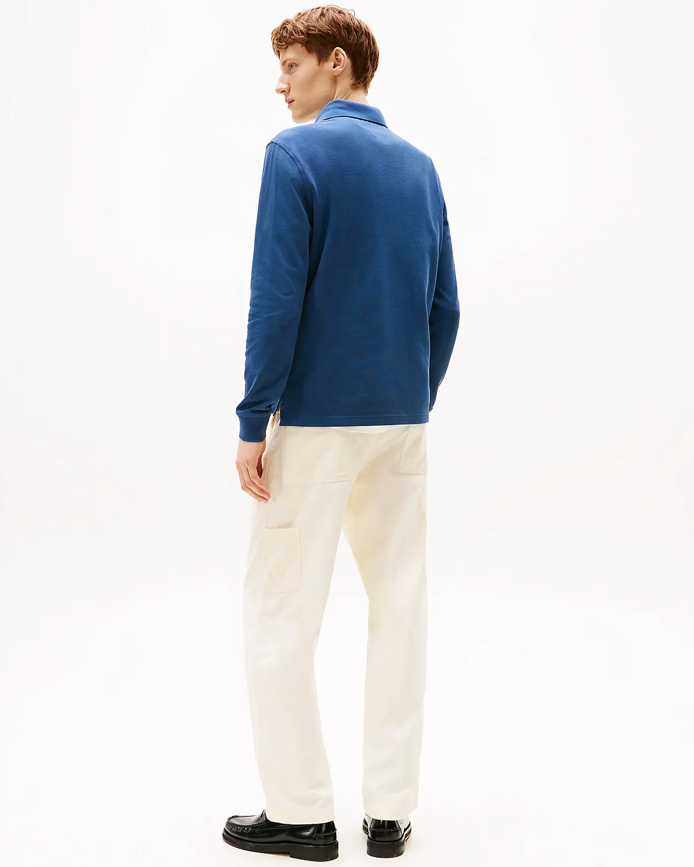 Tommy Hilfiger 1985 Regular Long Sleeve Mens Polo Shirt - Aegean Sea - Image 4