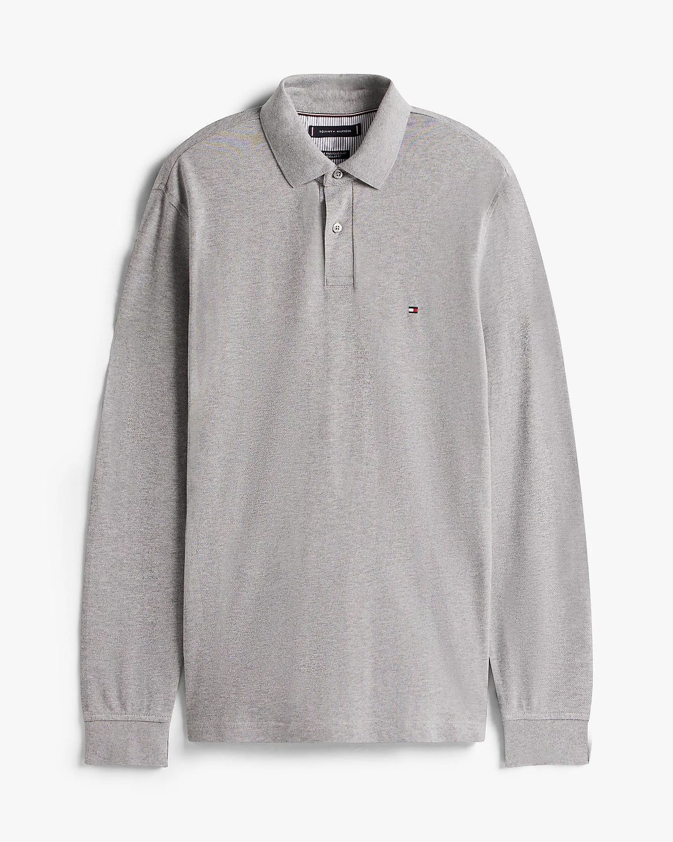 Tommy Hilfiger 1985 Regular Long Sleeve Mens Polo Shirt - Medium Grey Heather - Image 5