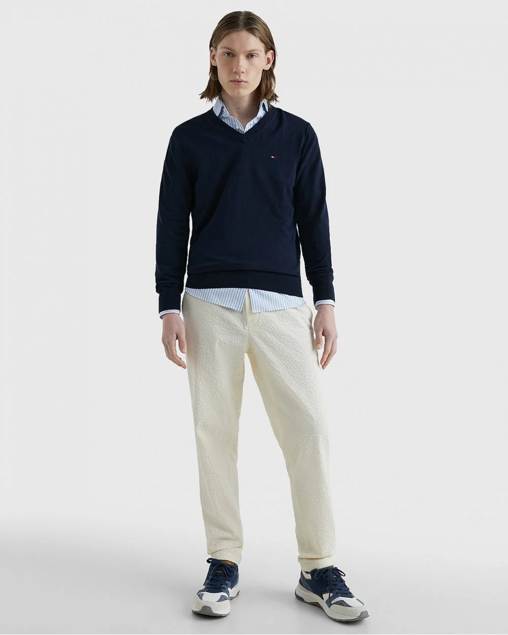 Tommy Hilfiger 1985 V-Neck Mens Sweatshirt - Desert Sky - Image 3
