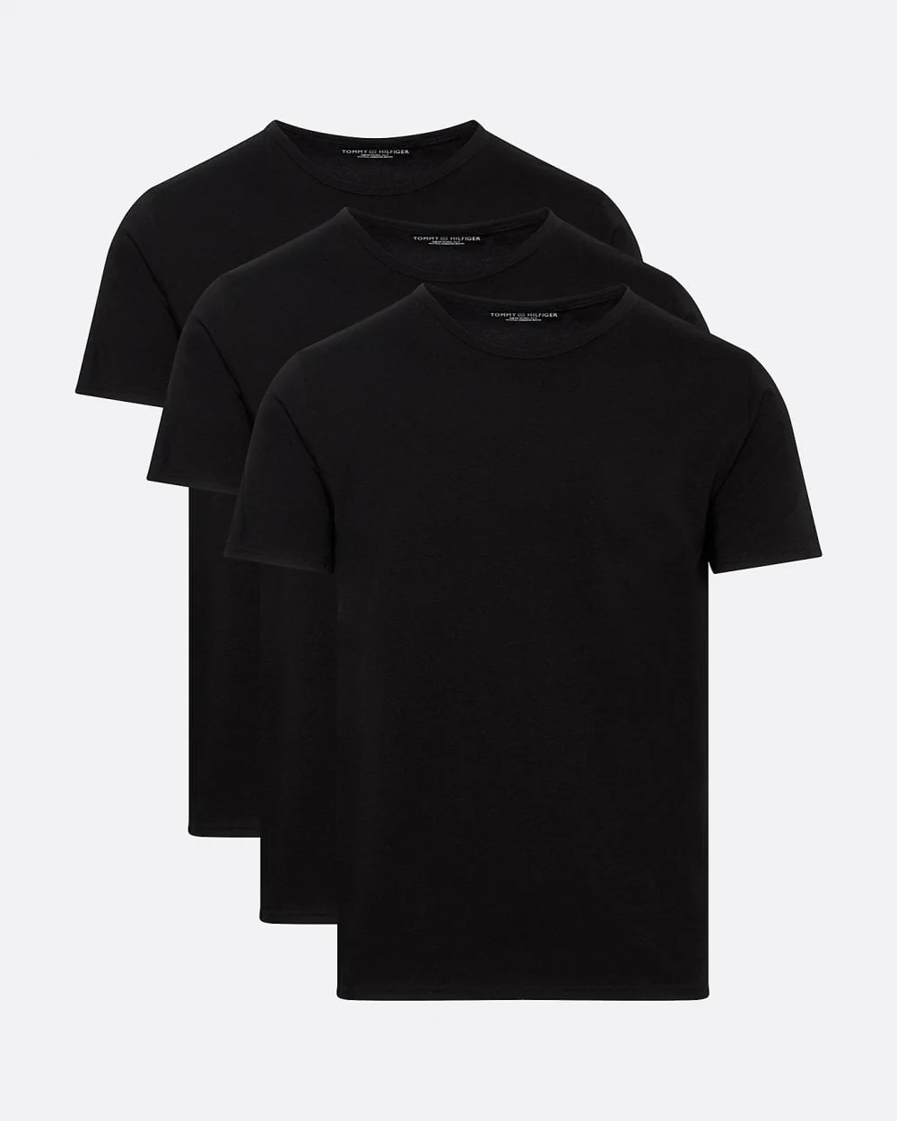 Tommy Hilfiger 3 Pack Essential Mens Stretch T-Shirts - Black/Black/Black - Image 2