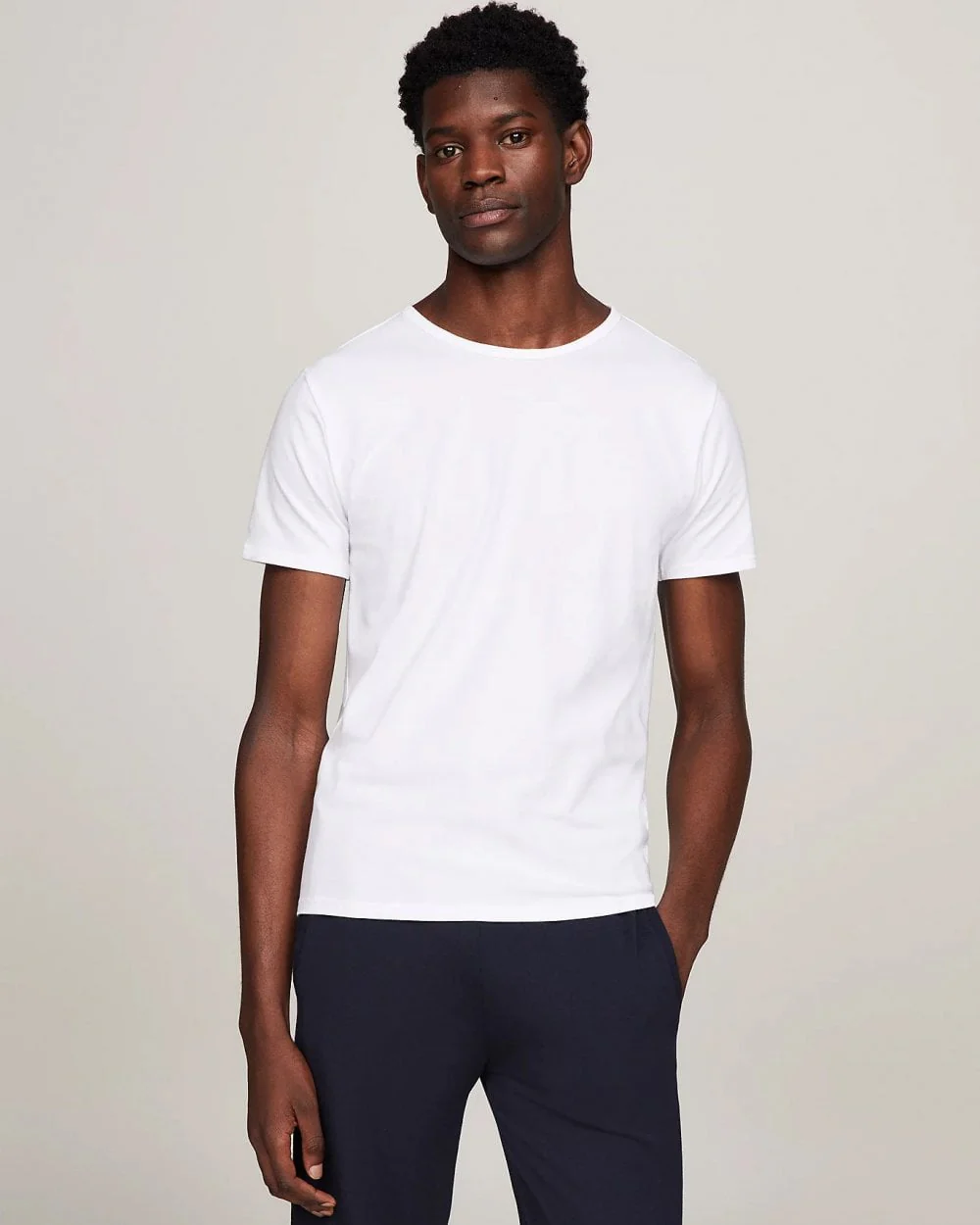 Tommy Hilfiger 3 Pack Essential Mens Stretch T-Shirts - Black/White/Grey Heather - Image 3