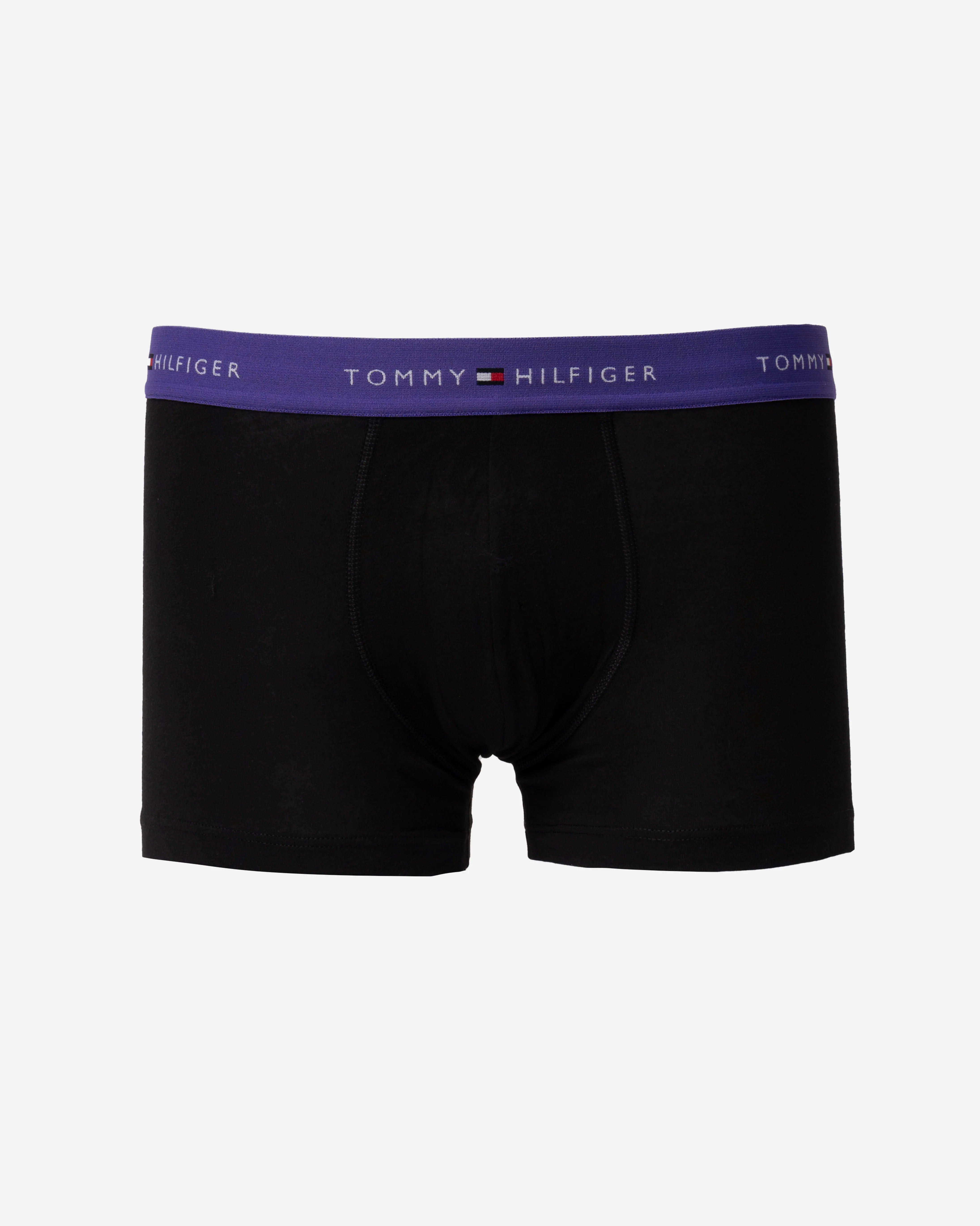 Tommy Hilfiger 3 Pack Mens Colour Waistband Trunks - B-Wine/Blue/Purple - Image 2
