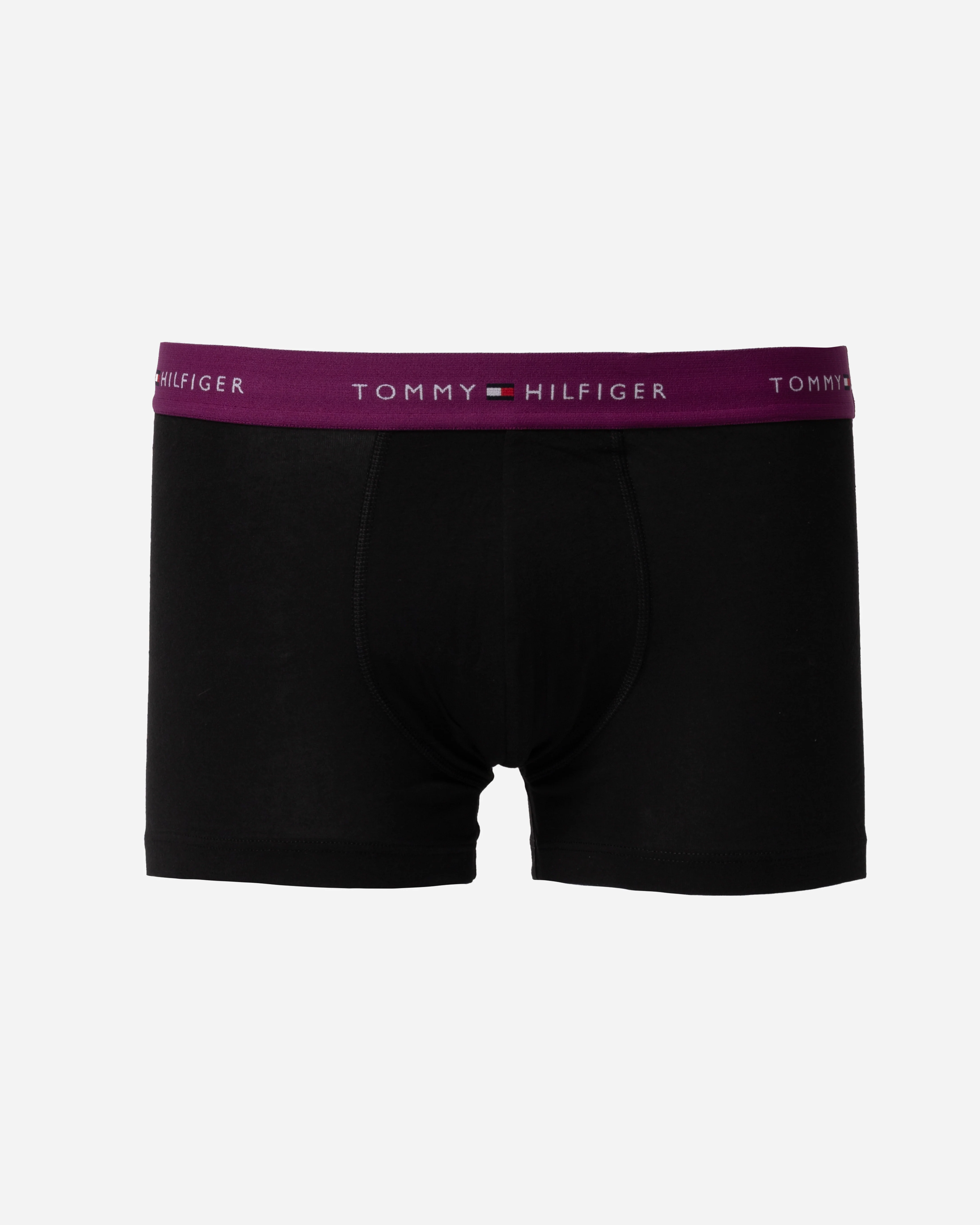 Tommy Hilfiger 3 Pack Mens Colour Waistband Trunks - B-Wine/Blue/Purple - Image 4