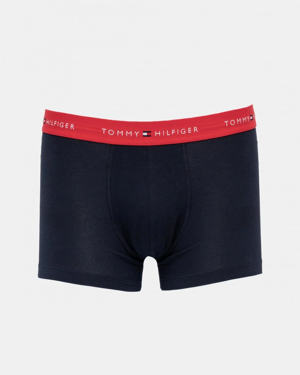 Tommy Hilfiger 3 Pack Mens Colour Waistband Trunks - Primary Red/White/Desert Sky - Image 2