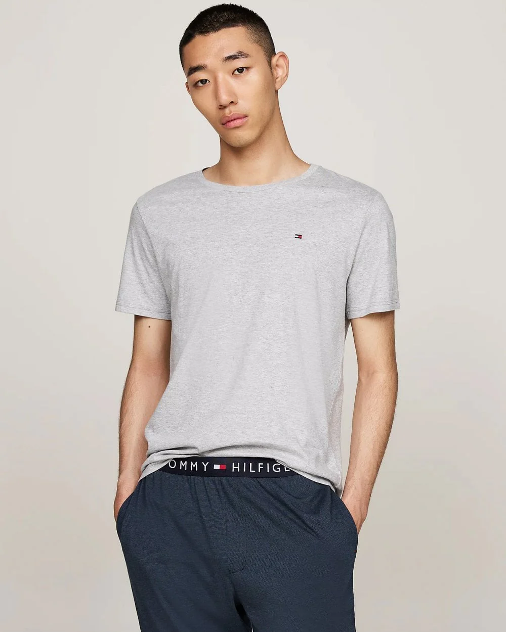 Tommy Hilfiger 3 Pack Mens T-Shirts - White/Black/Grey Heather - Image 4