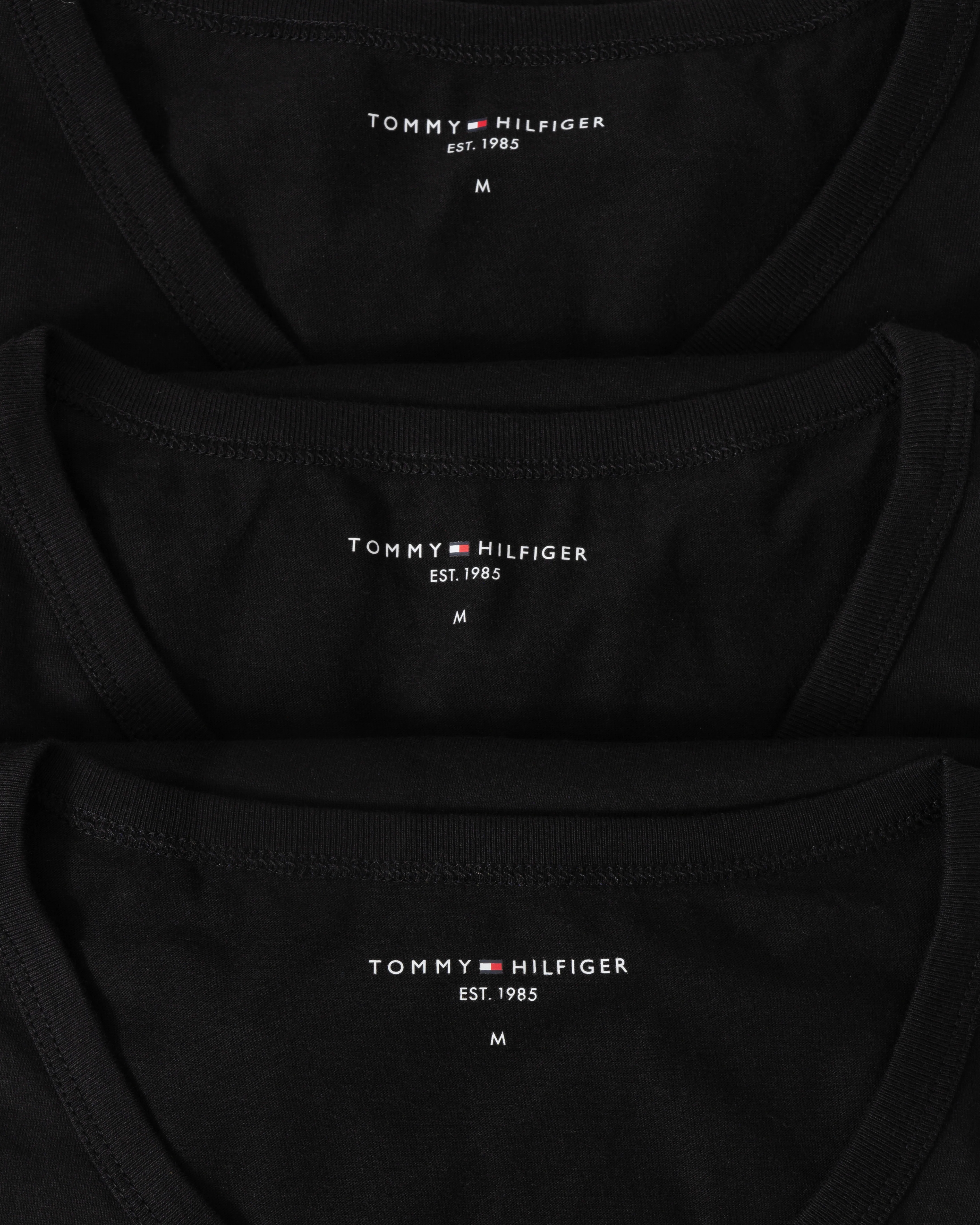 Tommy Hilfiger 3 Pack Mens V-Neck T-Shirts - Black/Black/Black - Image 3