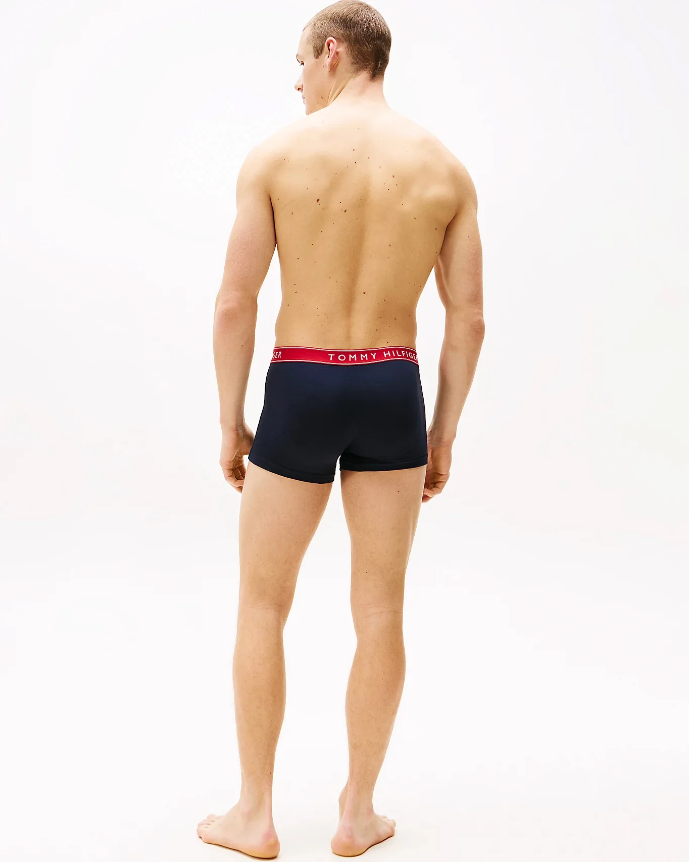 Tommy Hilfiger 3 Pack Mens Waistband Trunks - B-White/Red/Navy - Image 5