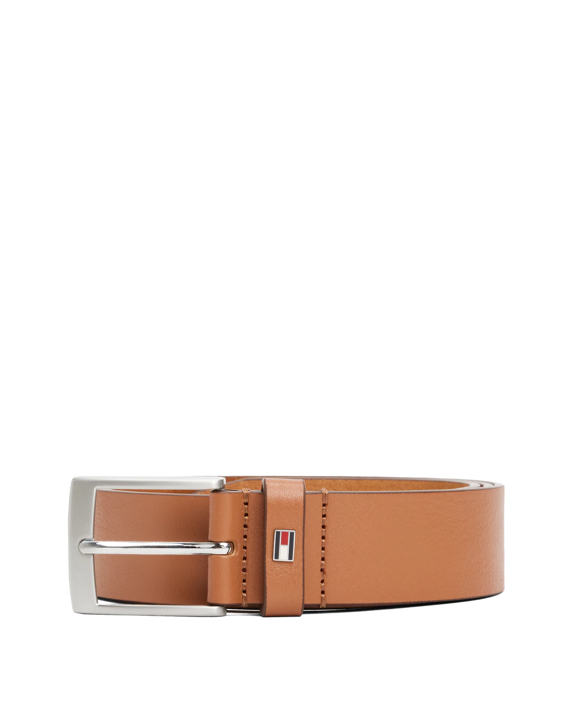 Tommy Hilfiger Adan Tonal Square Buckle Mens Leather Belt - Cognac - Image 3