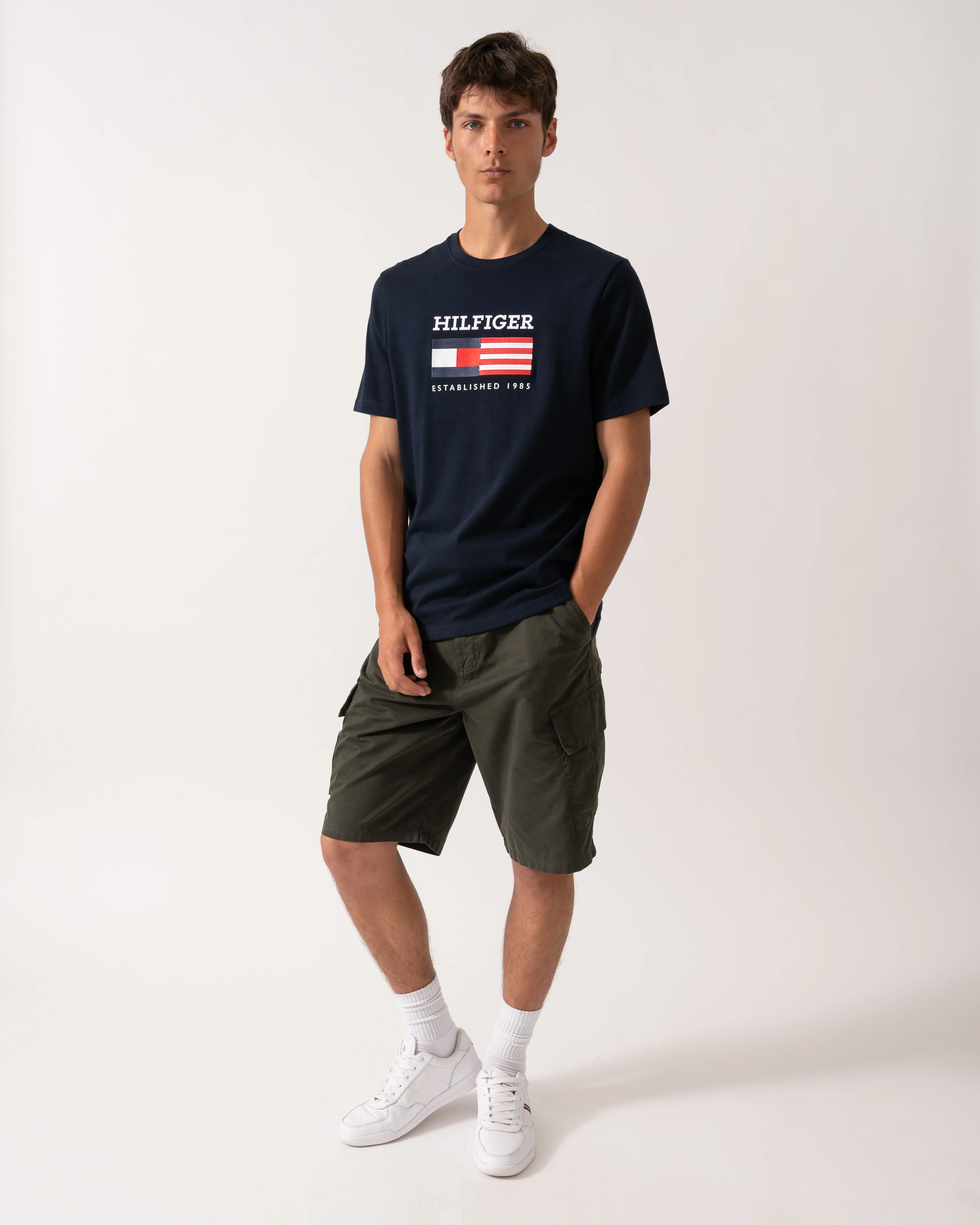 Tommy Hilfiger Americana Monotype Flag Box Mens T Shirt - Desert Sky - Image 3