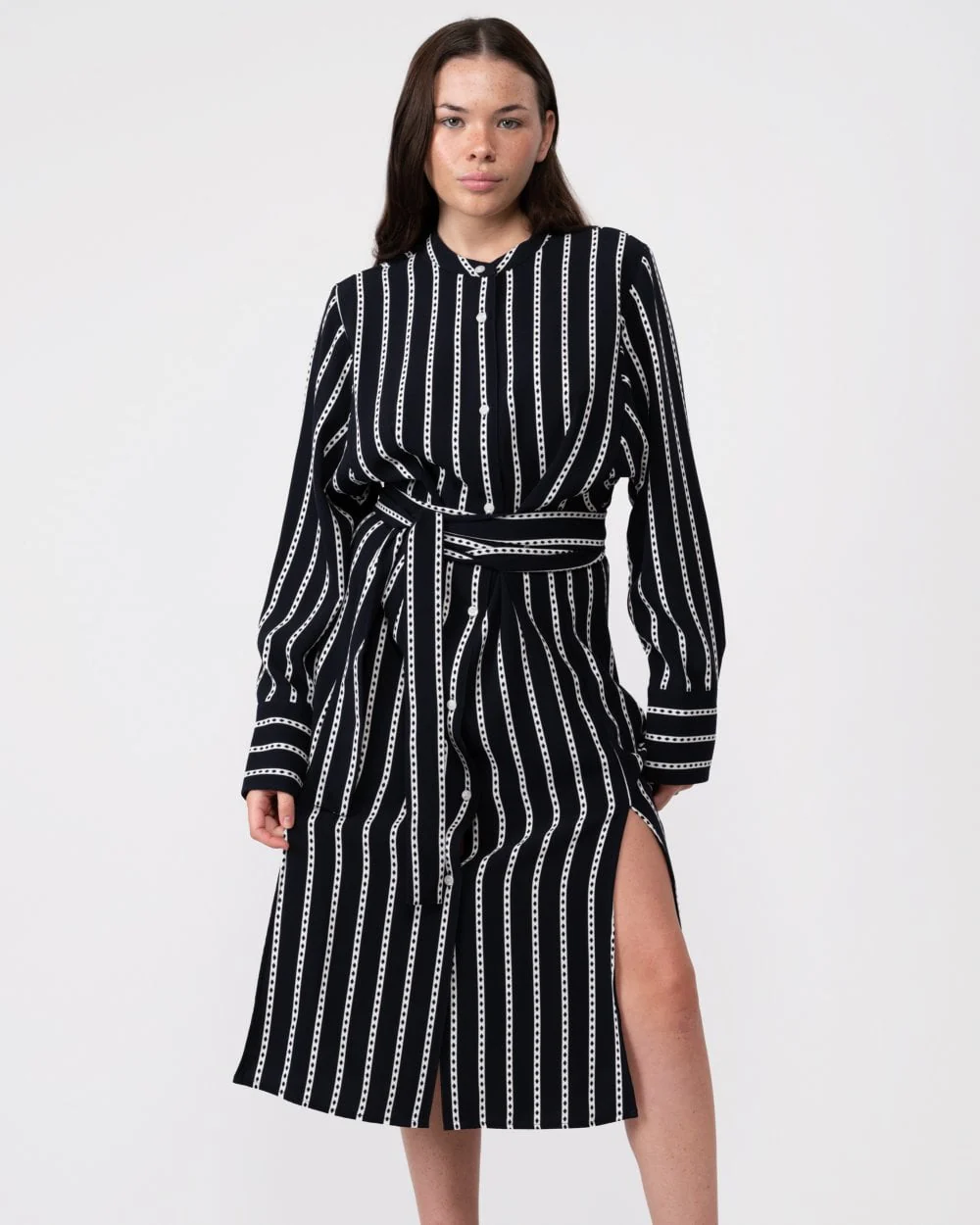 Tommy Hilfiger Argyle Stripe Long Sleeve Womens Midi Shirt Dress - Image 3