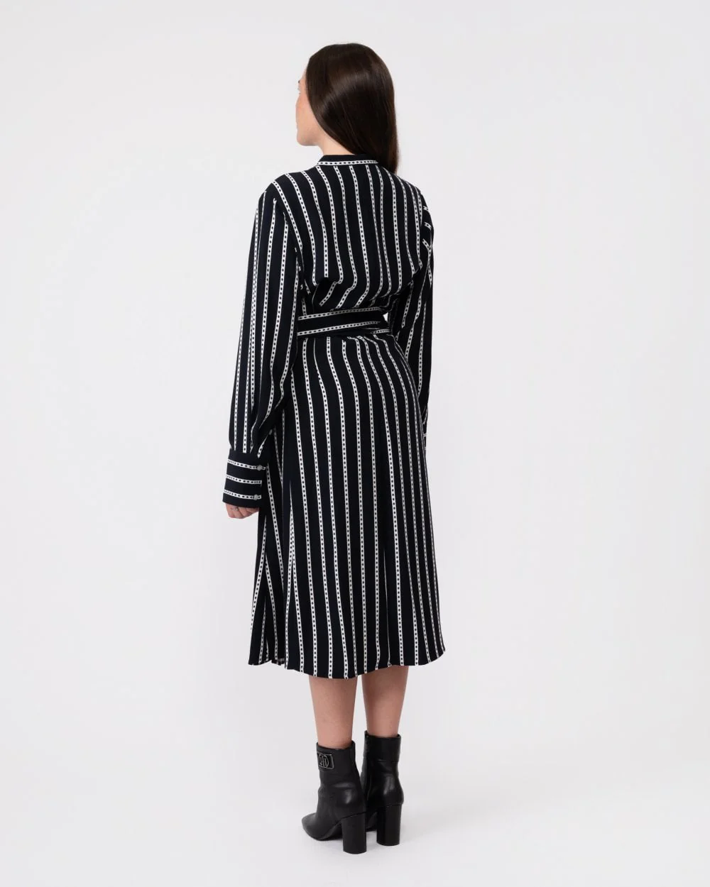 Tommy Hilfiger Argyle Stripe Long Sleeve Womens Midi Shirt Dress - Image 4
