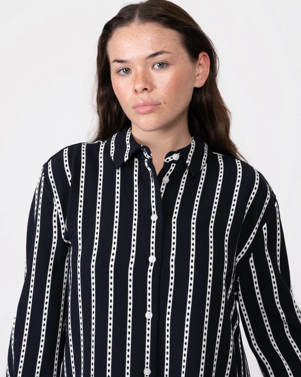 Tommy Hilfiger Argyle Stripe Womens Relaxed Fit Shirt - Image 2