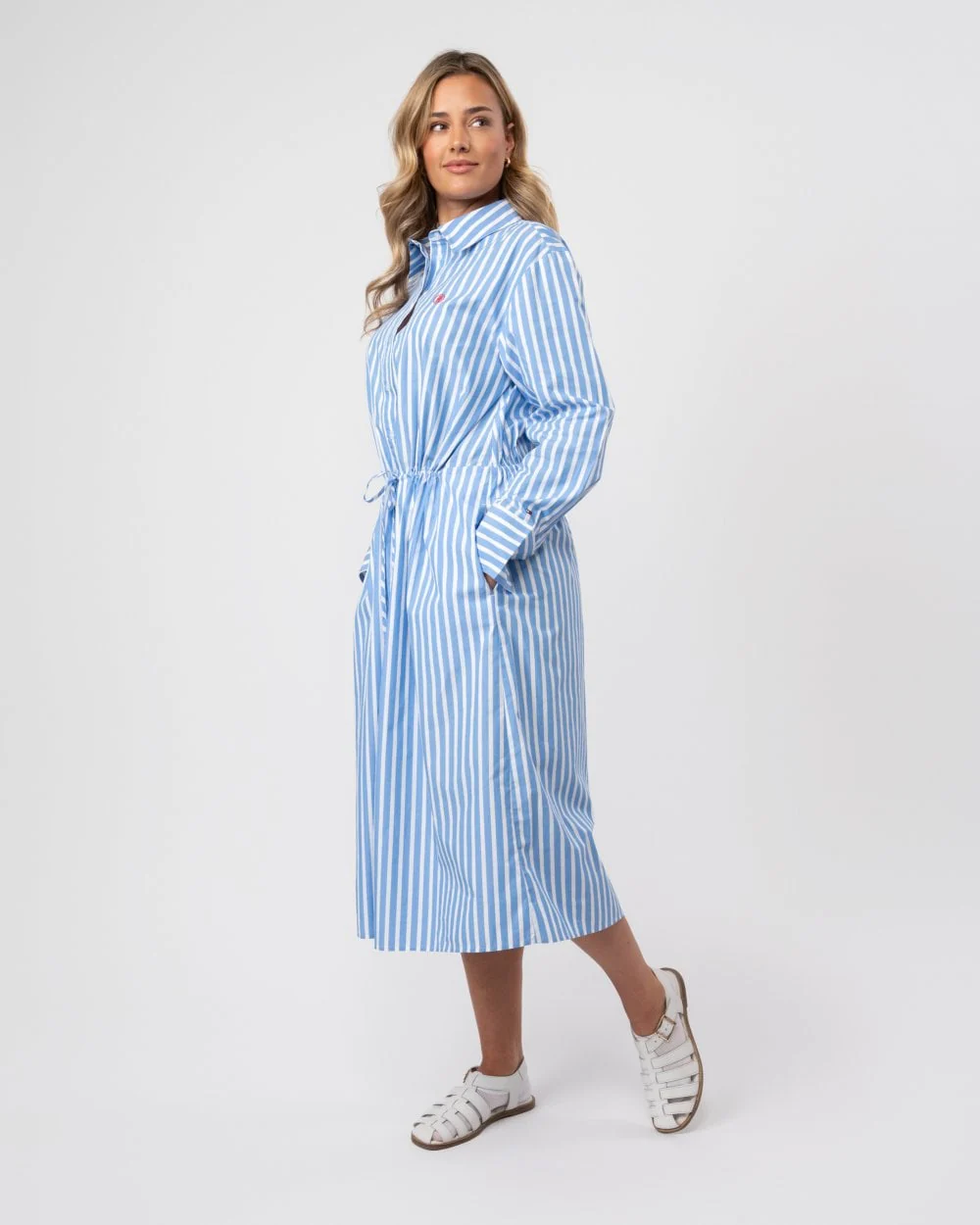 Tommy Hilfiger Blouson Long Sleeve Womens Midi Shirt Dress - Image 2