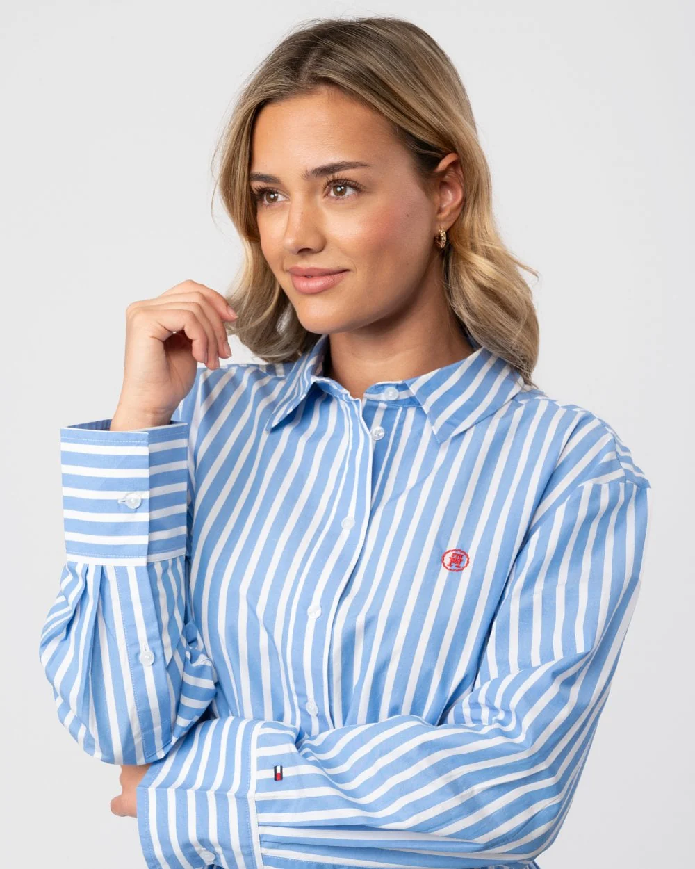 Tommy Hilfiger Blouson Long Sleeve Womens Midi Shirt Dress - Image 3
