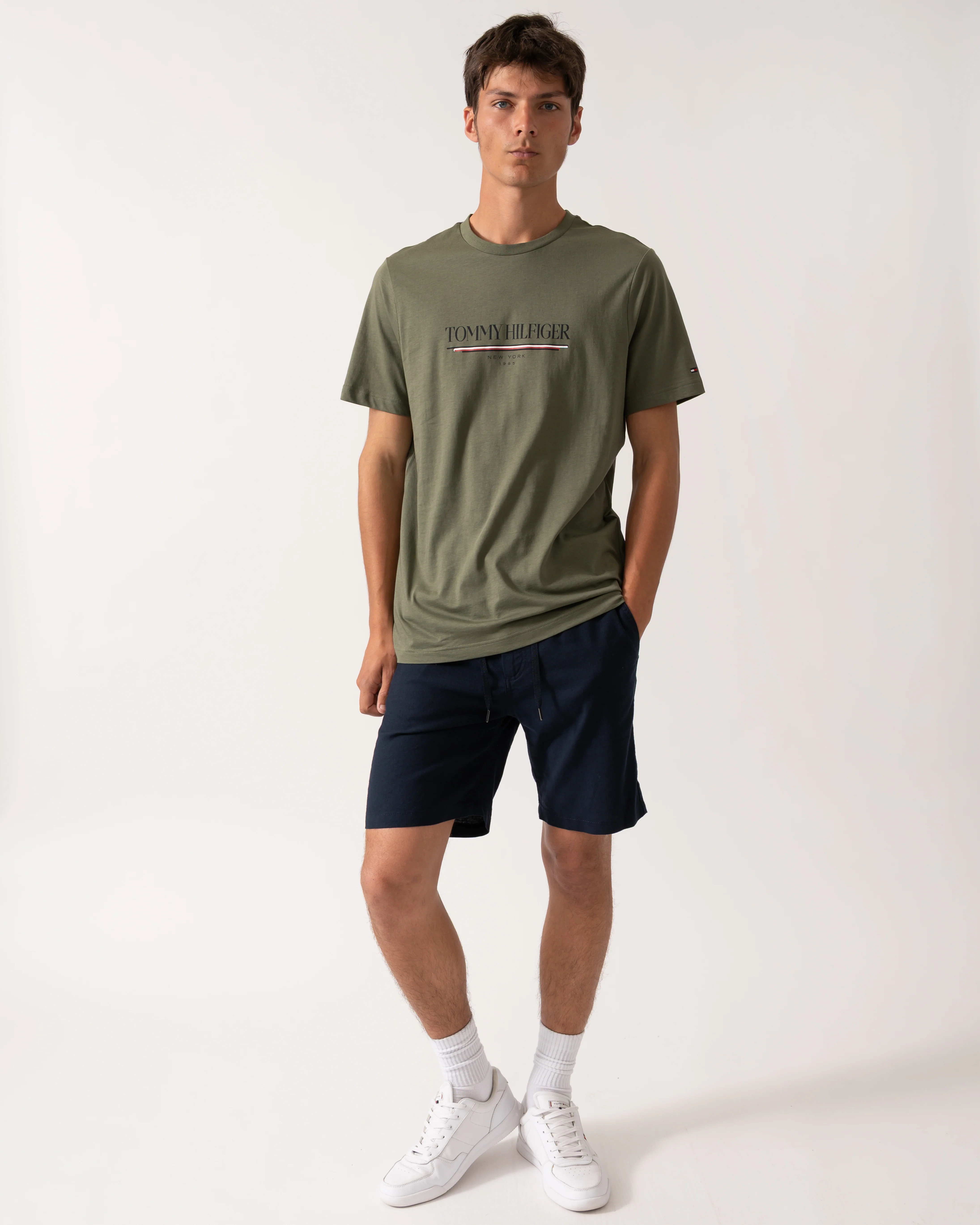Tommy Hilfiger Brand Love Hilfiger Mens Tee - Battle Green - Image 3