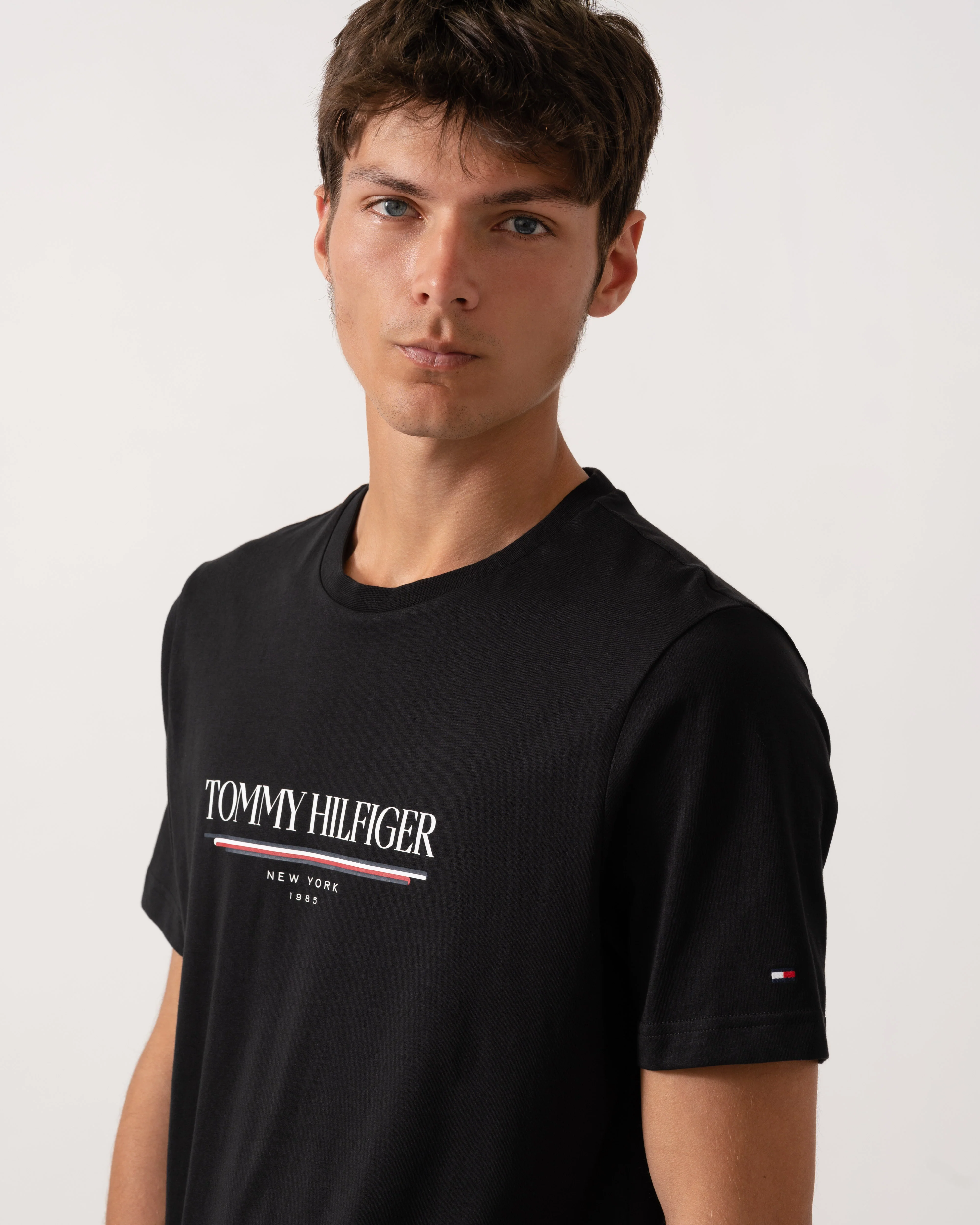 Tommy Hilfiger Brand Love Hilfiger Mens Tee - Black - Image 2