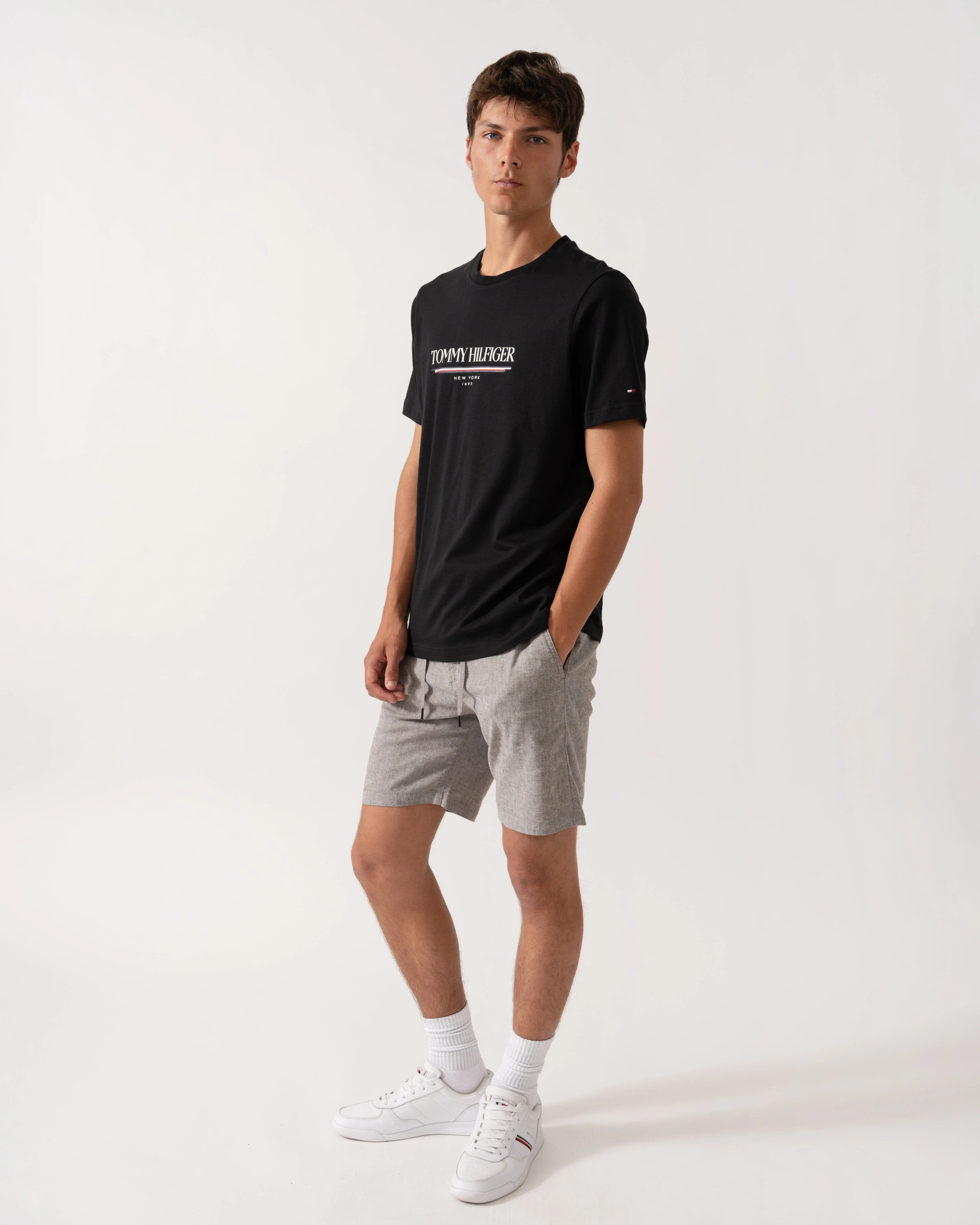 Tommy Hilfiger Brand Love Hilfiger Mens Tee - Black - Image 3