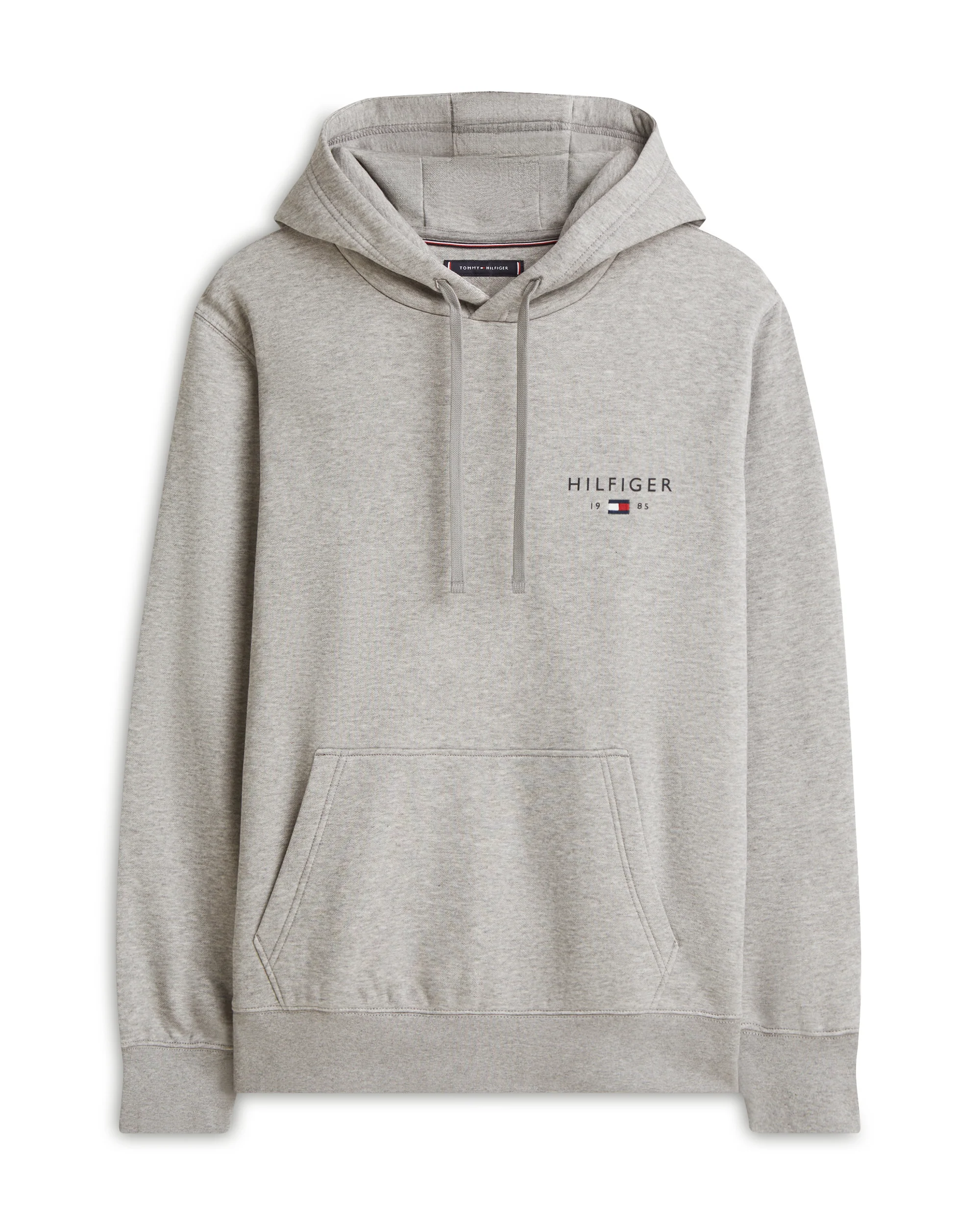 Tommy Hilfiger Brand Love Mens Small Hilfiger Logo Hoodie - Medium Grey Heather - Image 5