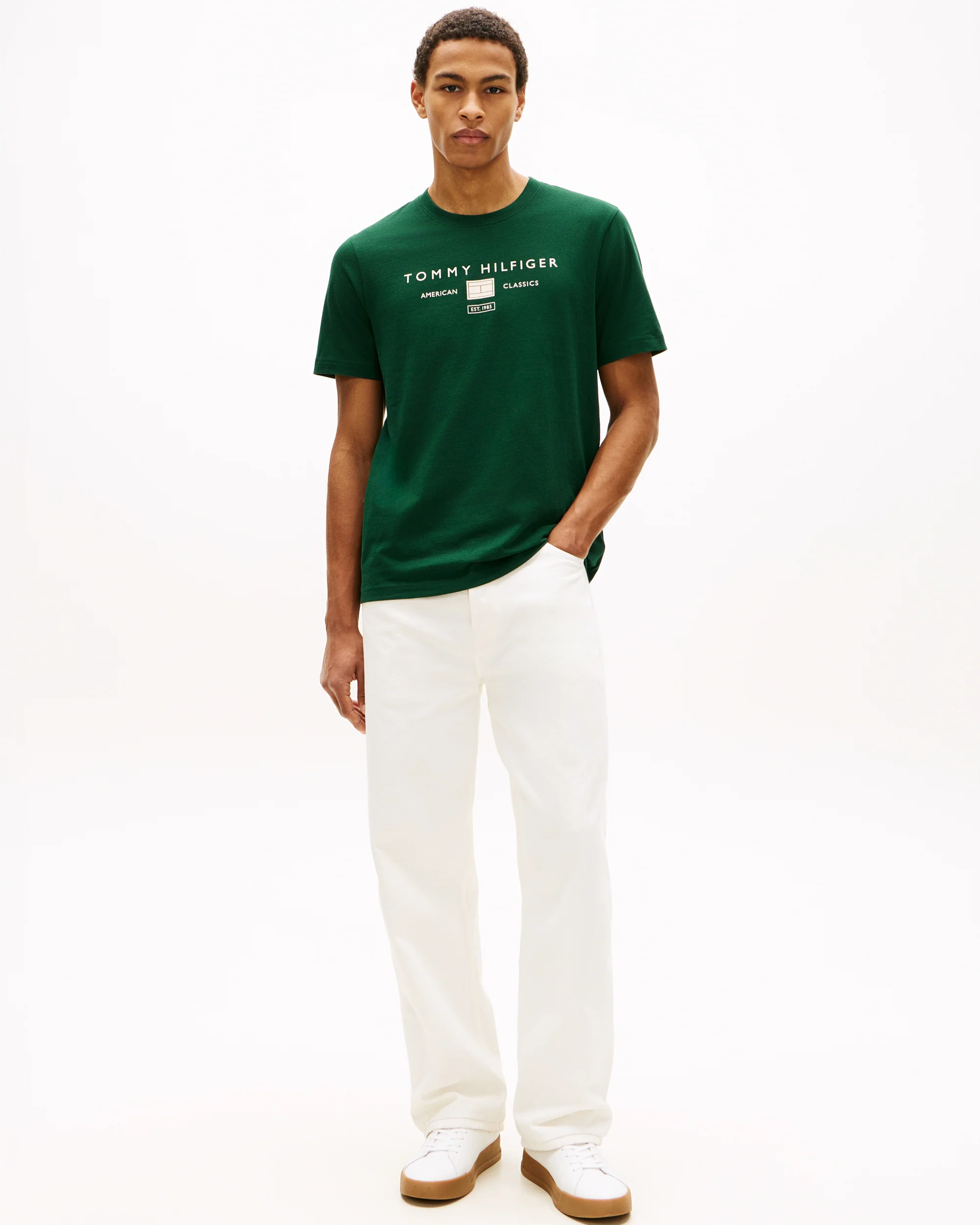Tommy Hilfiger Brand Love Mono Stack Mens T-Shirt - Nocturnal Green - Image 3