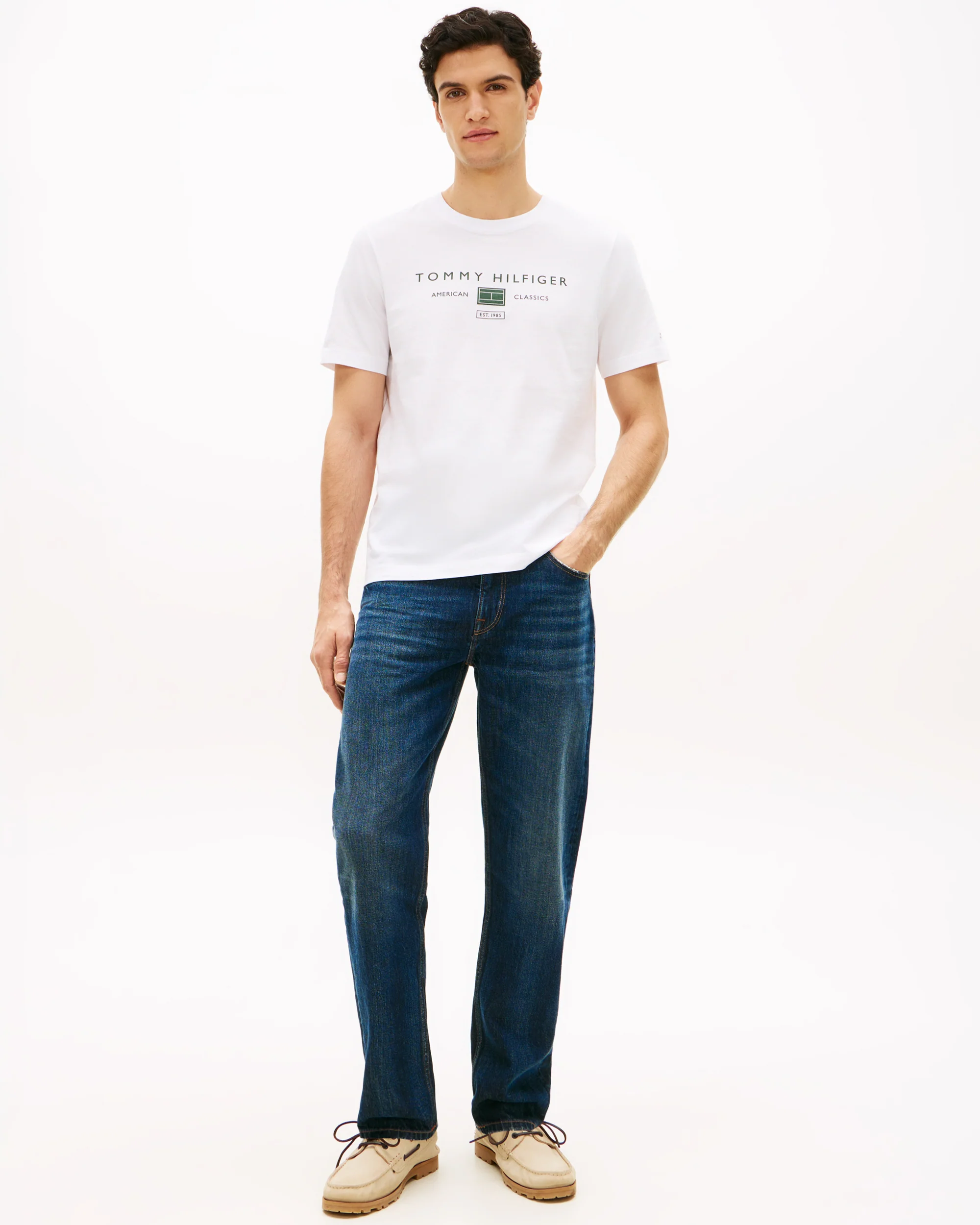 Tommy Hilfiger Brand Love Mono Stack Mens T-Shirt - White - Image 3