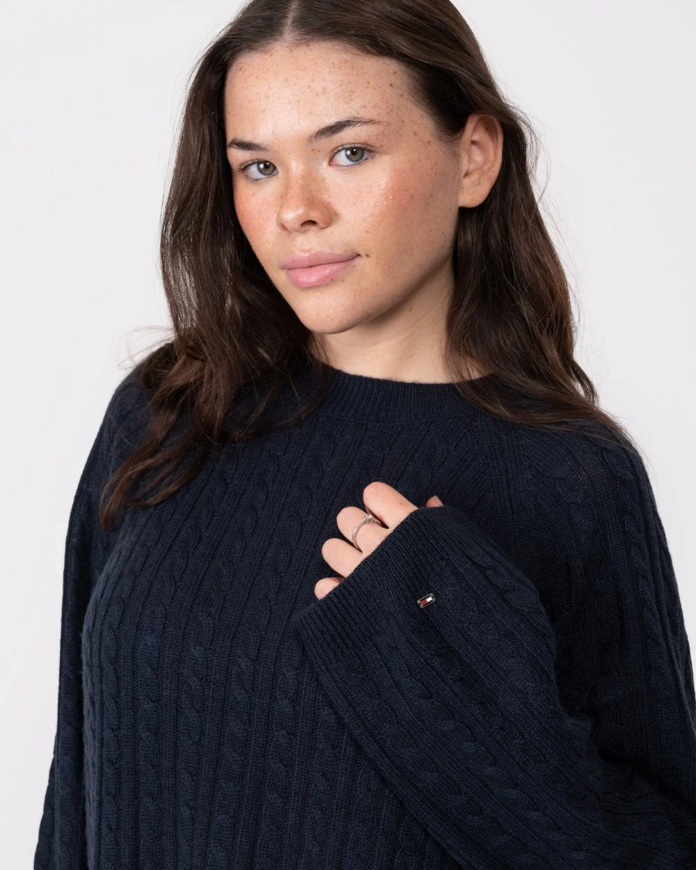 Tommy Hilfiger Cable Knit Womens Relaxed Jumper Dress - Desert Sky - Image 2