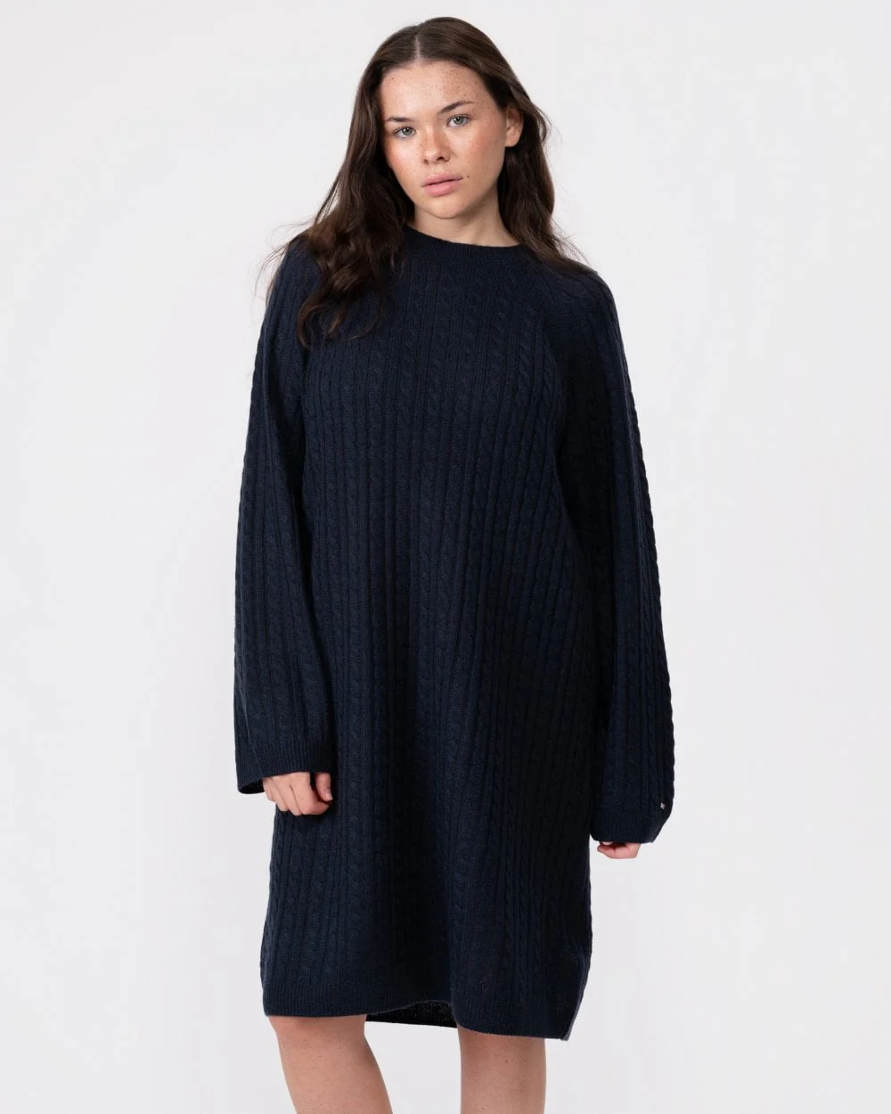 Tommy Hilfiger Cable Knit Womens Relaxed Jumper Dress - Desert Sky - Image 3