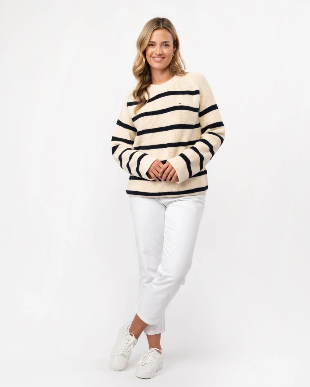 Tommy Hilfiger Cardi Stitch Womens Crew Jumper - Image 3