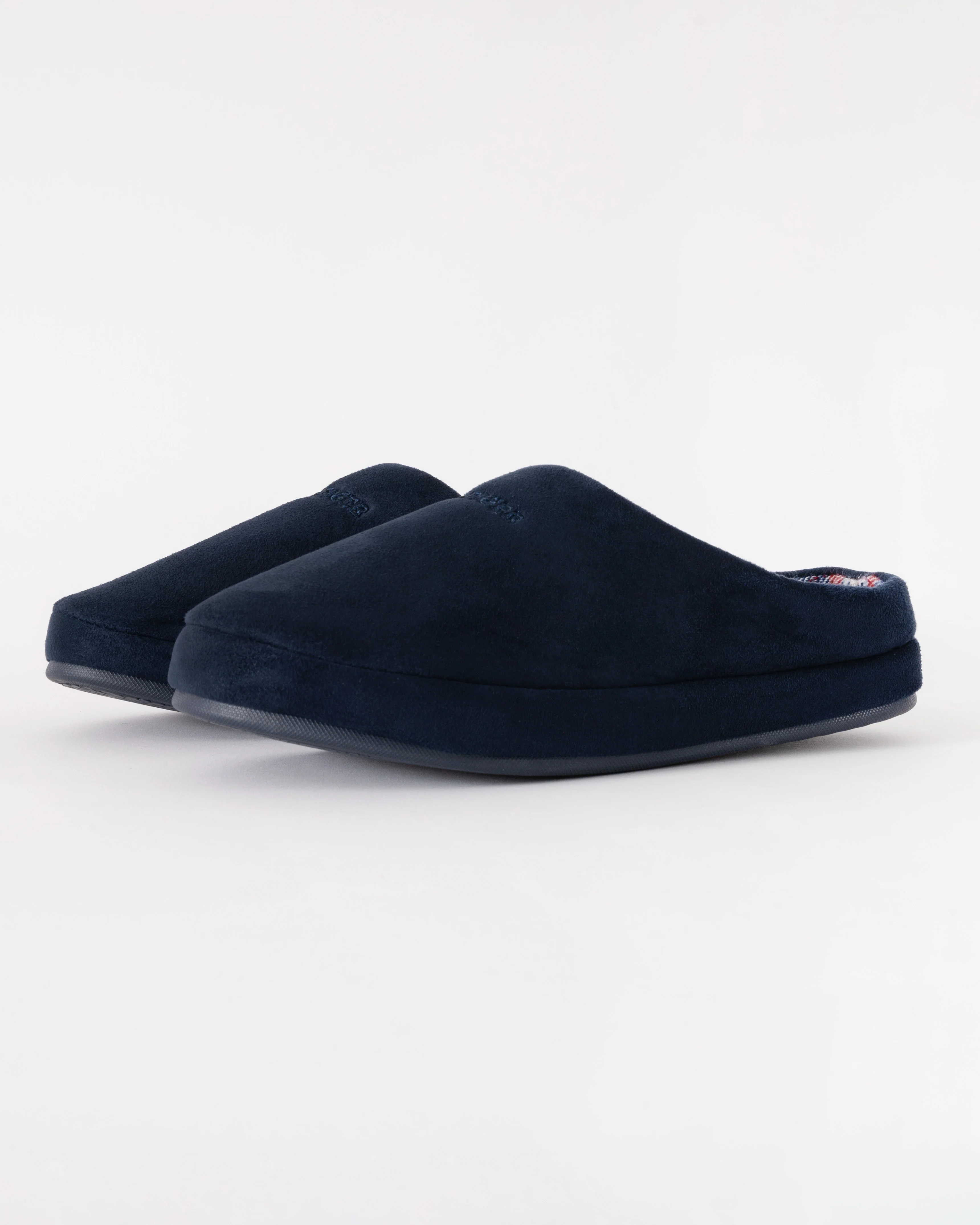 Tommy Hilfiger Check Hilfiger Mens Suede House Slippers - Desert Sky - Image 2