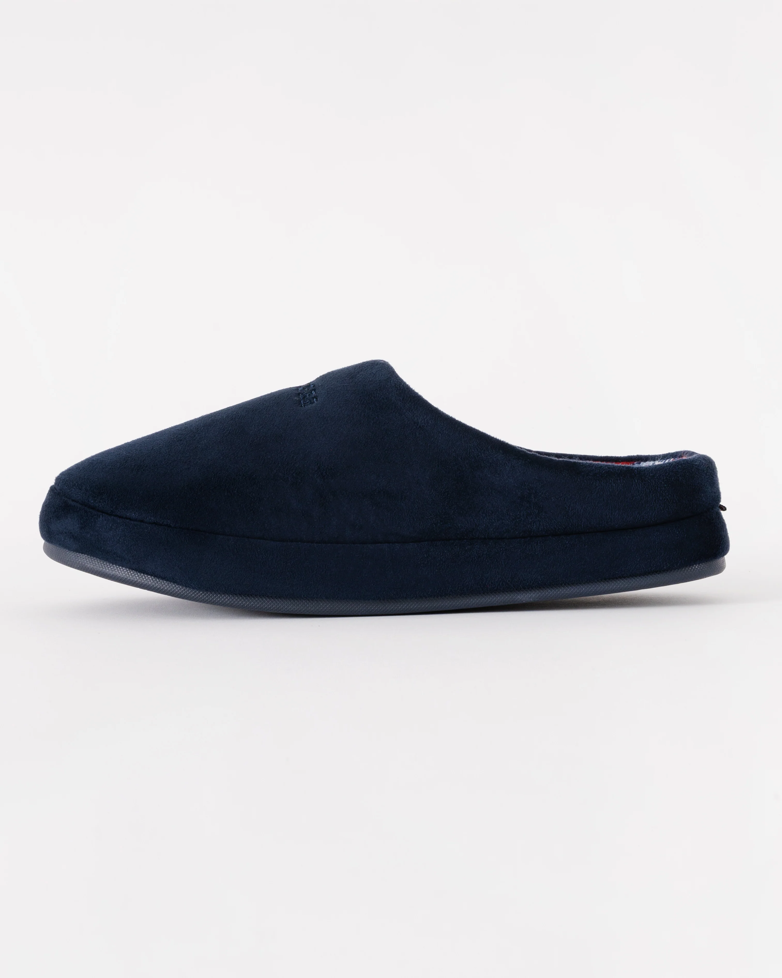 Tommy Hilfiger Check Hilfiger Mens Suede House Slippers - Desert Sky - Image 3