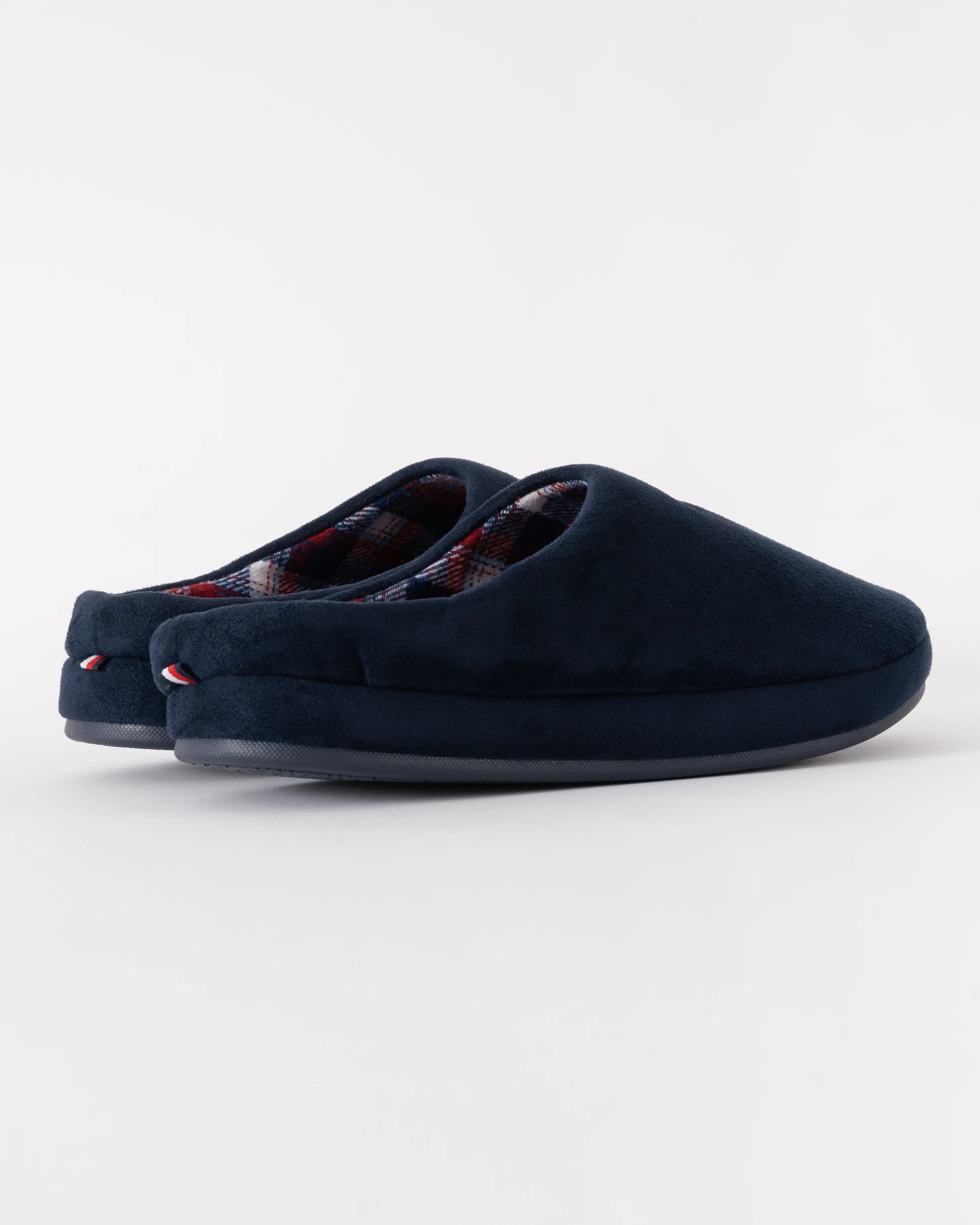 Tommy Hilfiger Check Hilfiger Mens Suede House Slippers - Desert Sky - Image 4