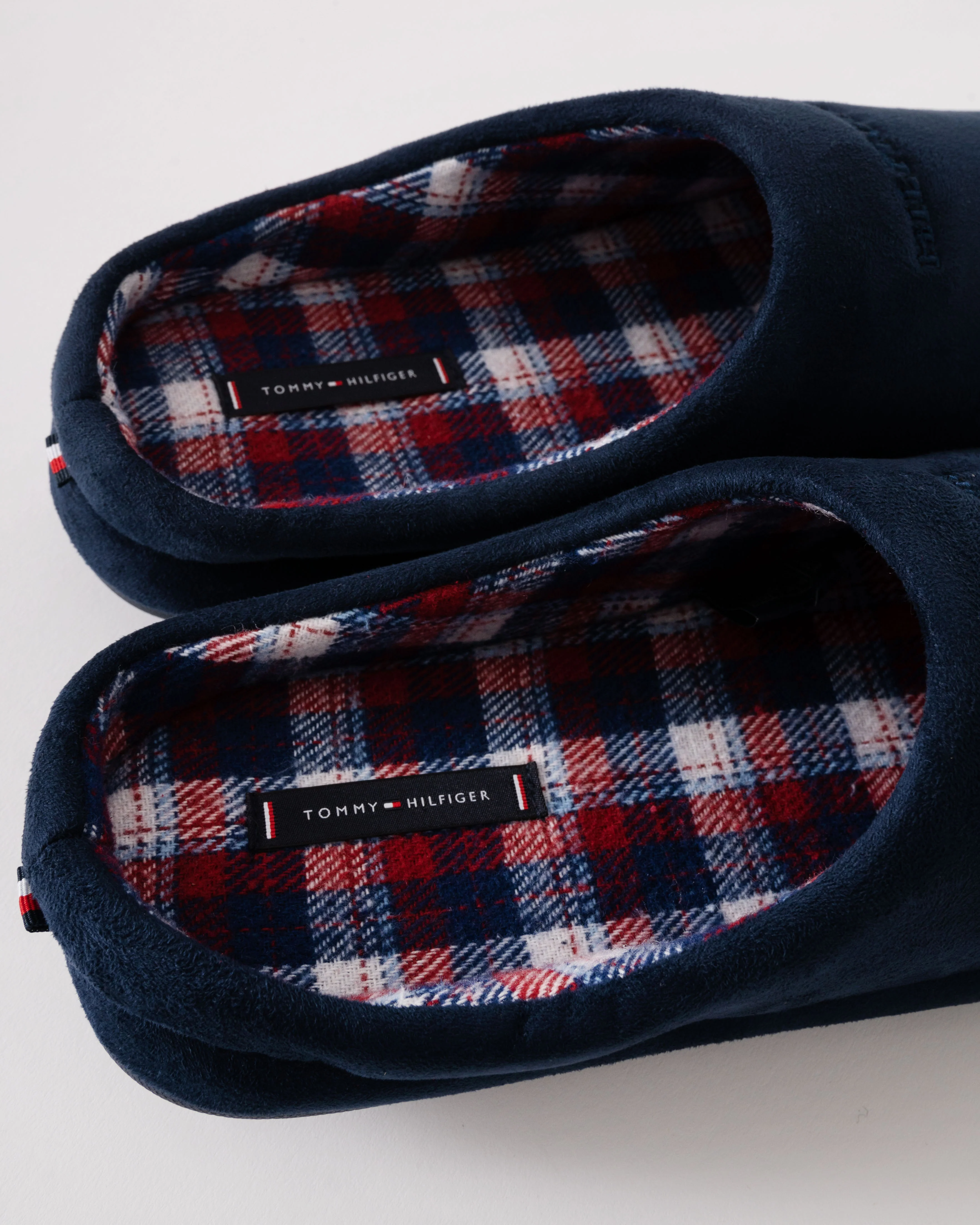 Tommy Hilfiger Check Hilfiger Mens Suede House Slippers - Desert Sky - Image 6