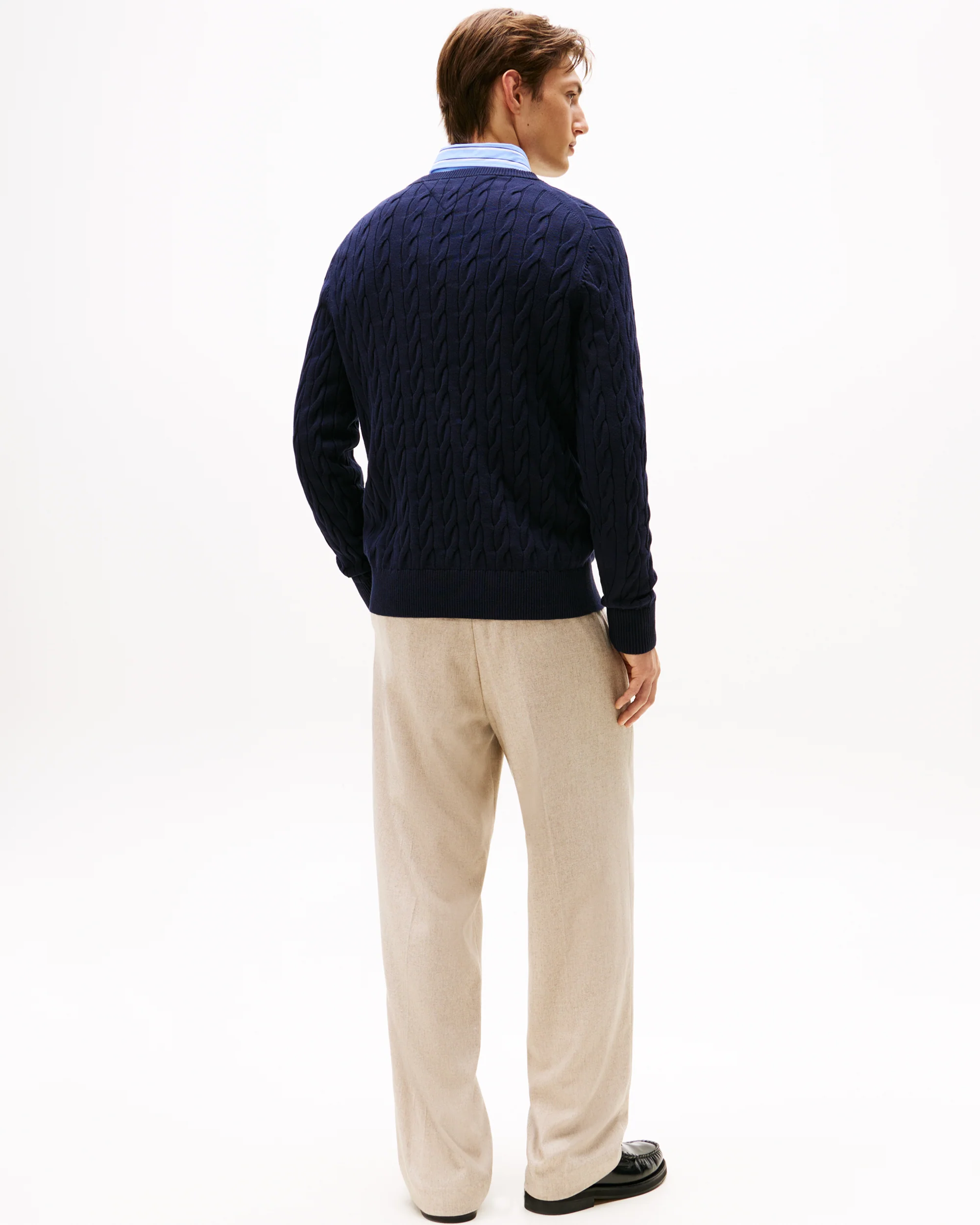 Tommy Hilfiger Classic Cable Mens Crew Jumper - Desert Sky - Image 4