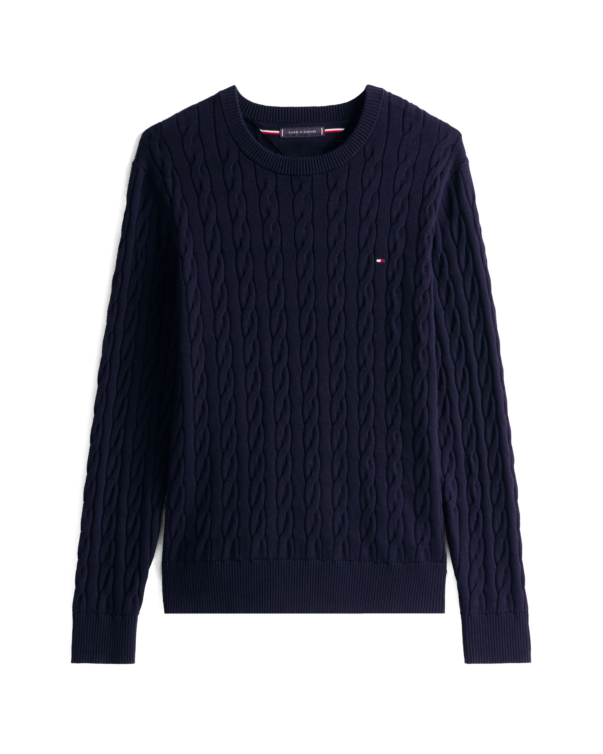 Tommy Hilfiger Classic Cable Mens Crew Jumper - Desert Sky - Image 6