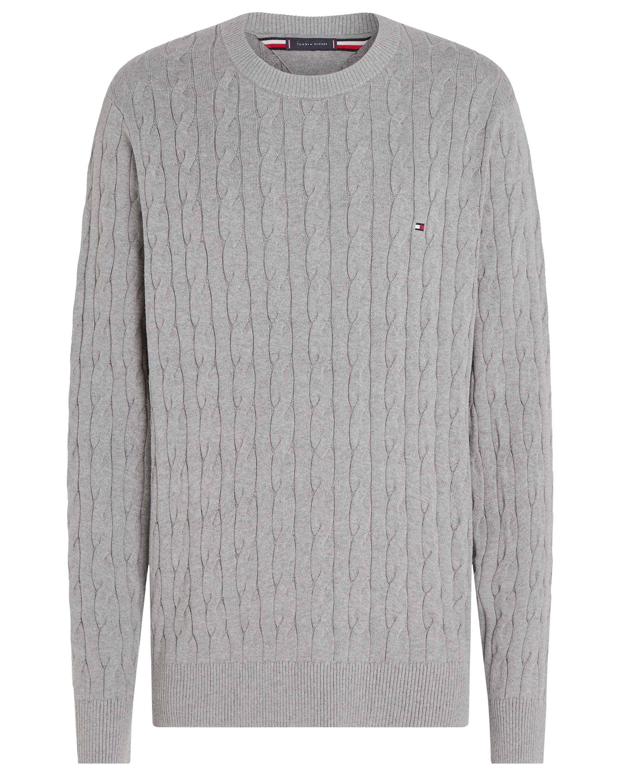 Tommy Hilfiger Classic Cable Mens Crew Jumper - Medium Grey Heather - Image 5