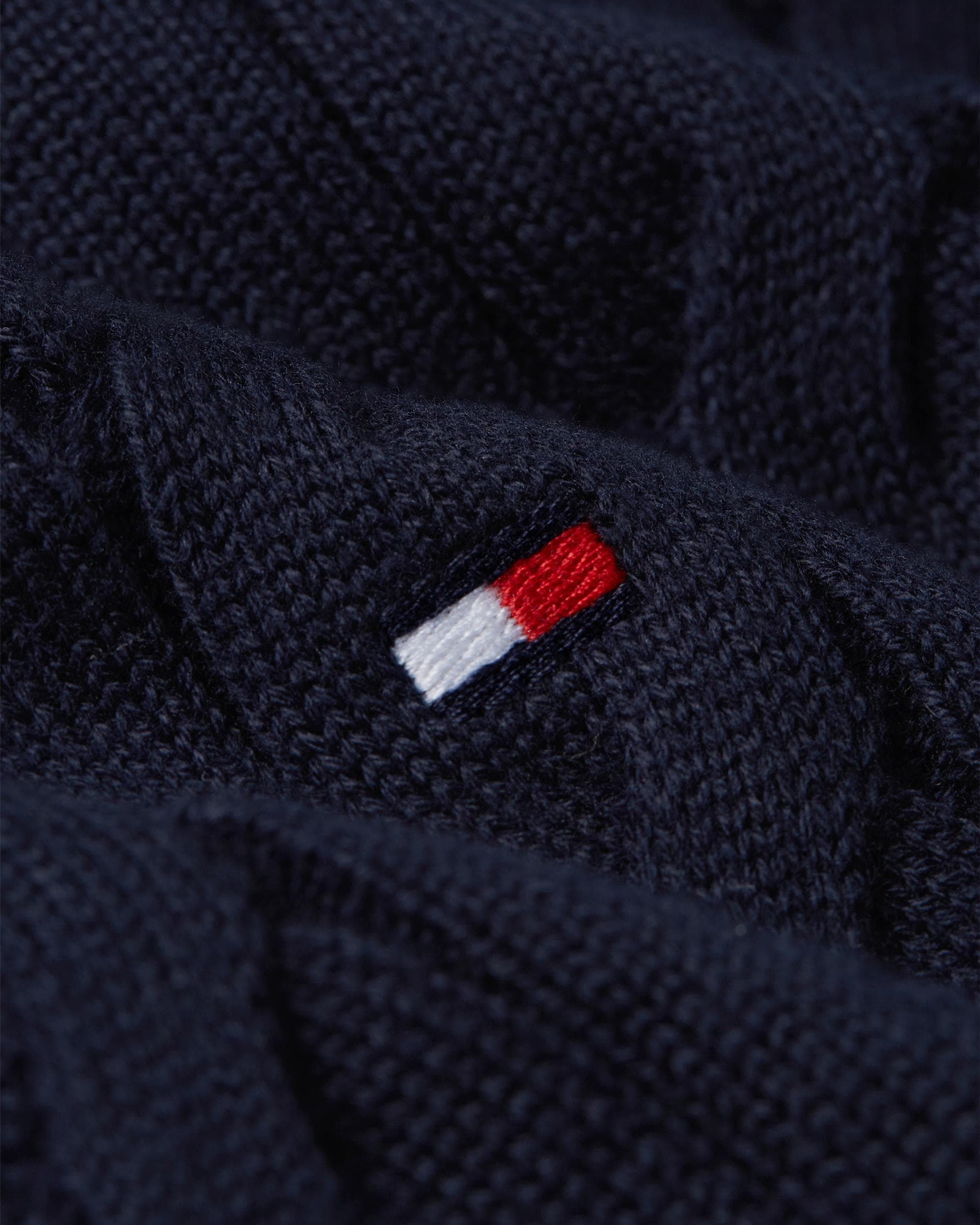 Tommy Hilfiger Classic Cotton Cable Mens Half Zip Mock Sweatshirt - Desert Sky - Image 5