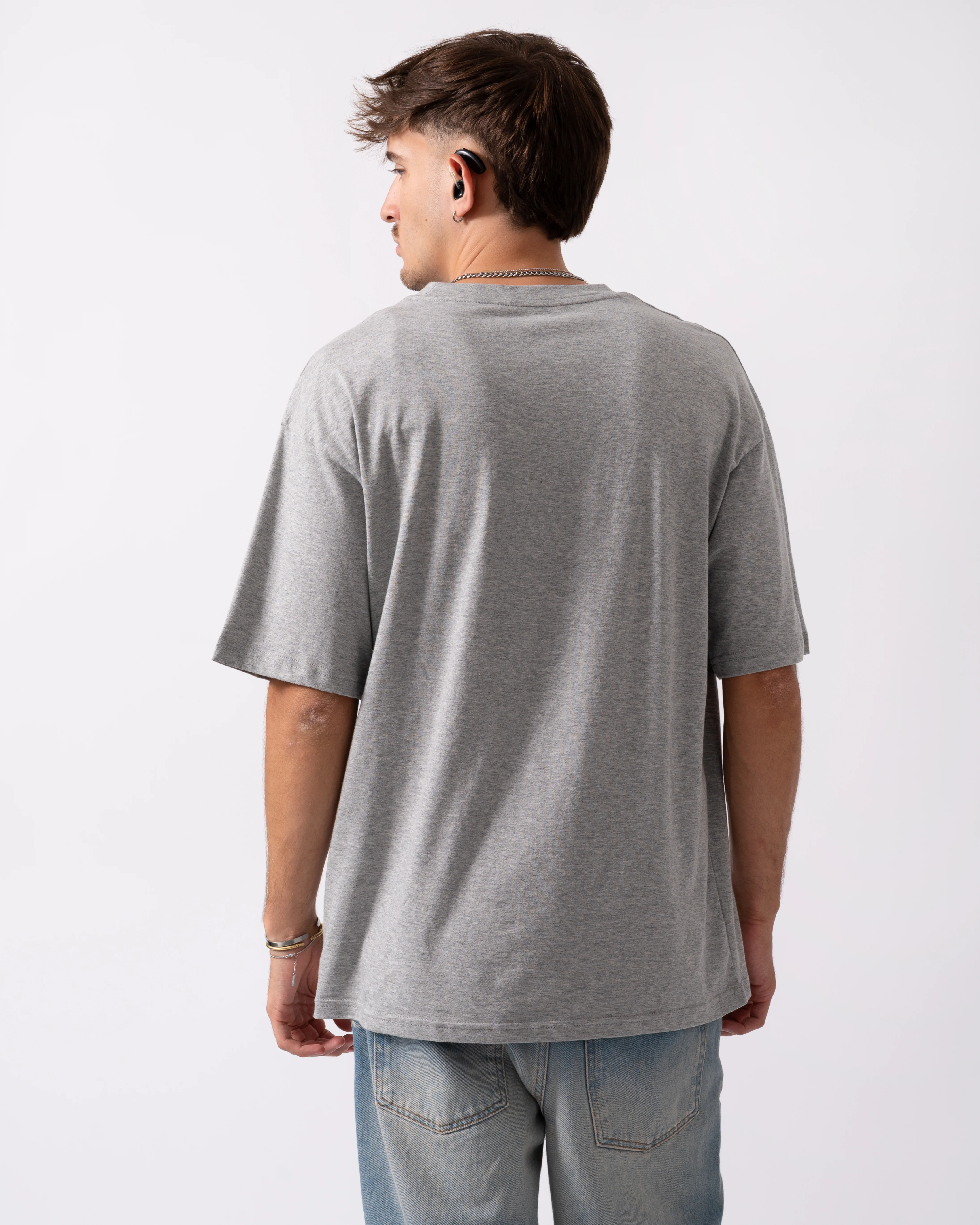 Tommy Hilfiger Contrast Logo Mens T-Shirt - Light Grey Heather - Image 4