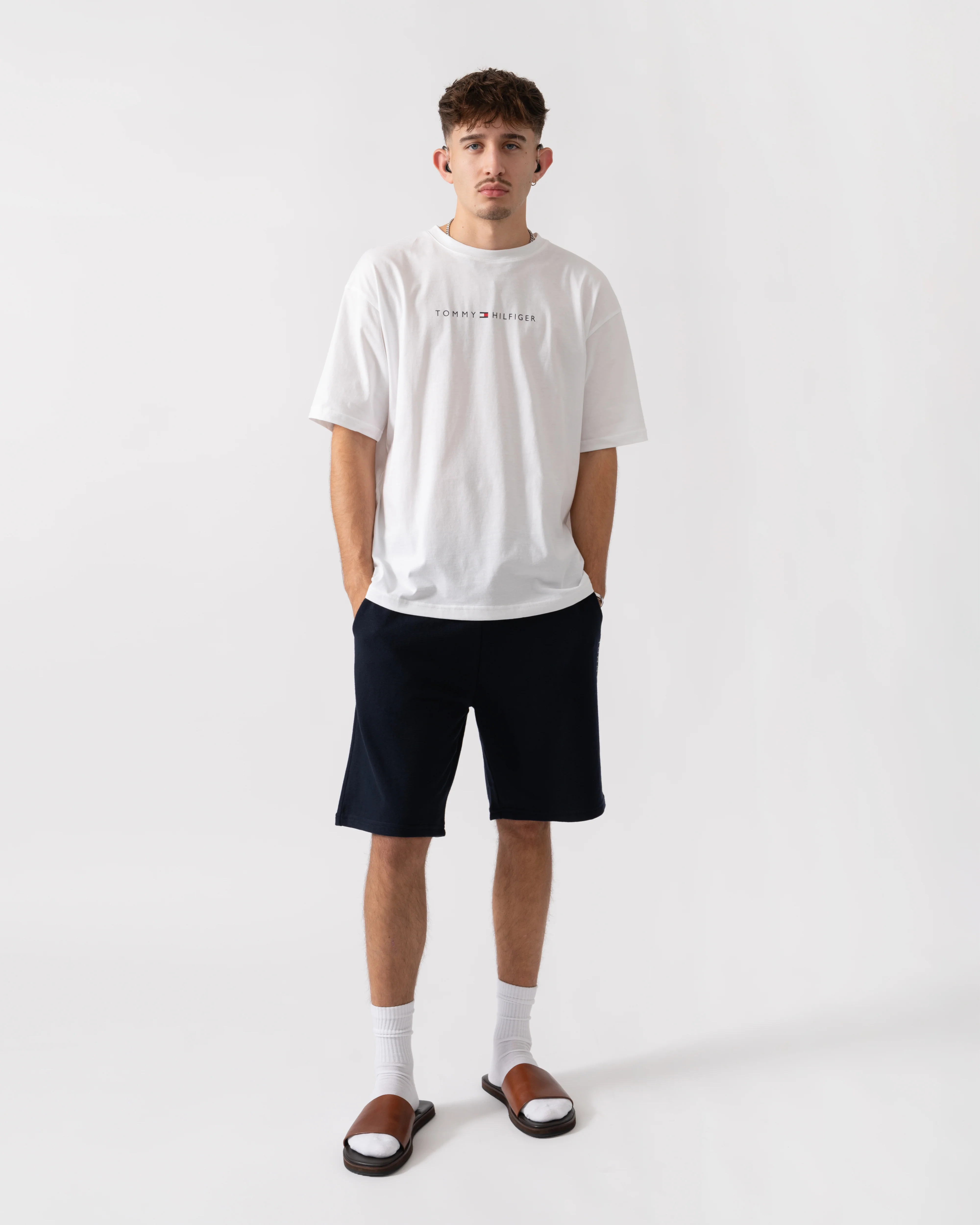 Tommy Hilfiger Contrast Logo Mens T-Shirt - TH Optic White - Image 3