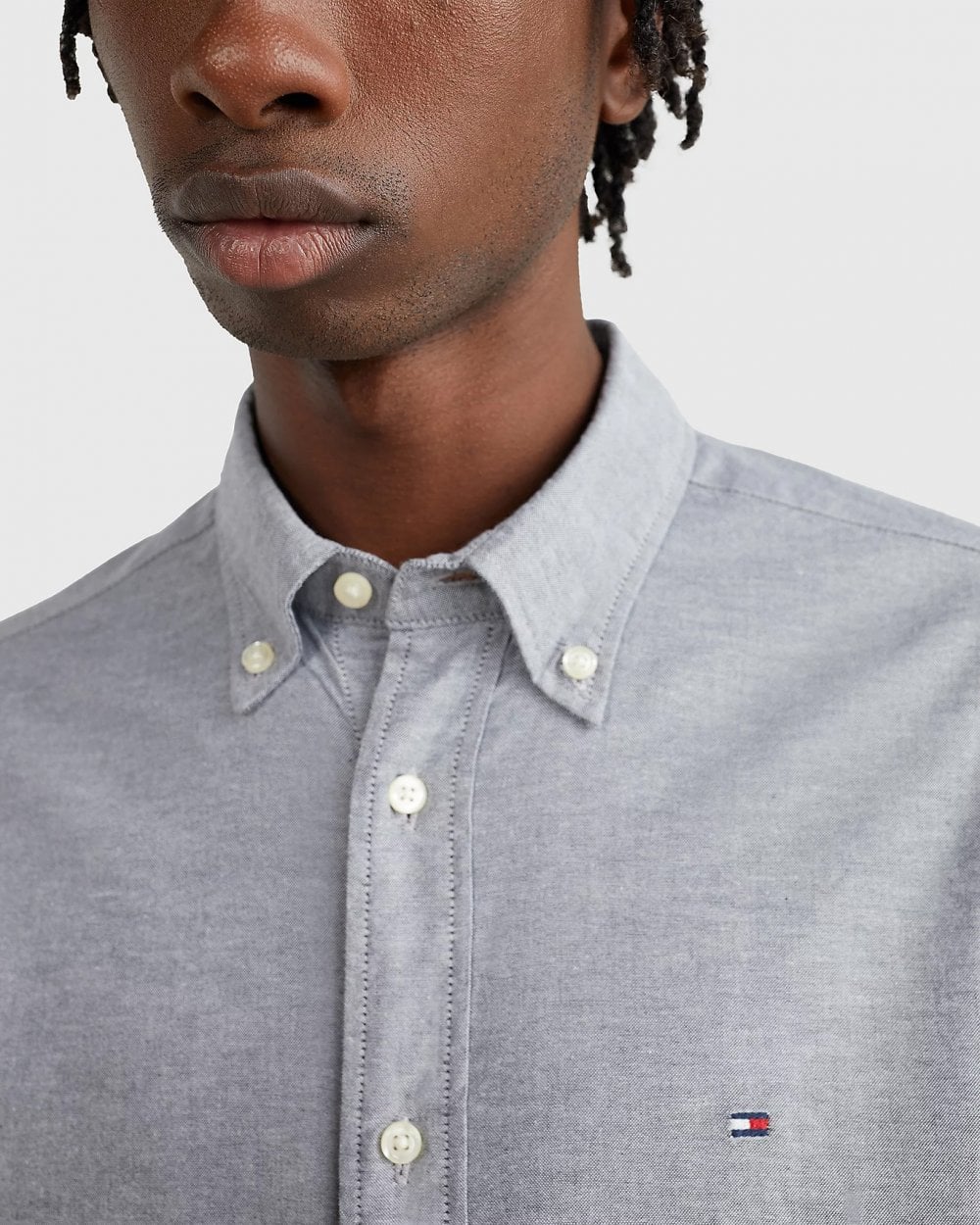 Tommy Hilfiger Core 1985 Flex Mens Long Sleeve Oxford Shirt - Desert Sky - Image 2