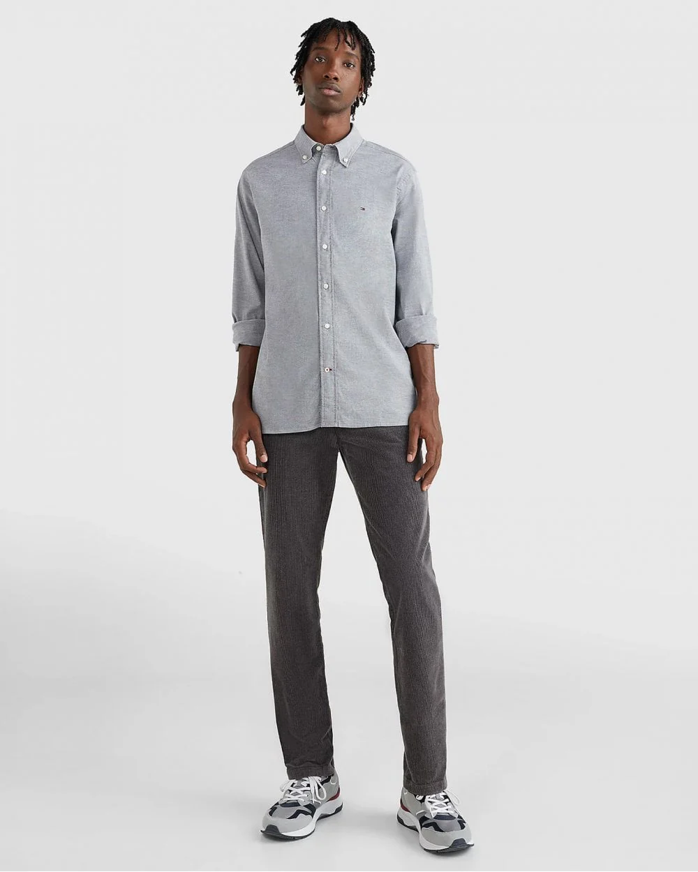 Tommy Hilfiger Core 1985 Flex Mens Long Sleeve Oxford Shirt - Desert Sky - Image 3