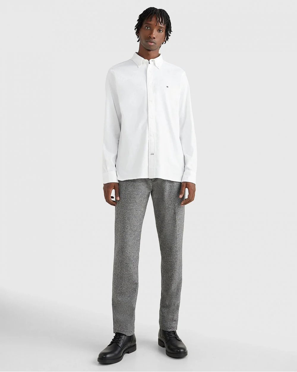 Tommy Hilfiger Core 1985 Flex Mens Long Sleeve Oxford Shirt - White - Image 3