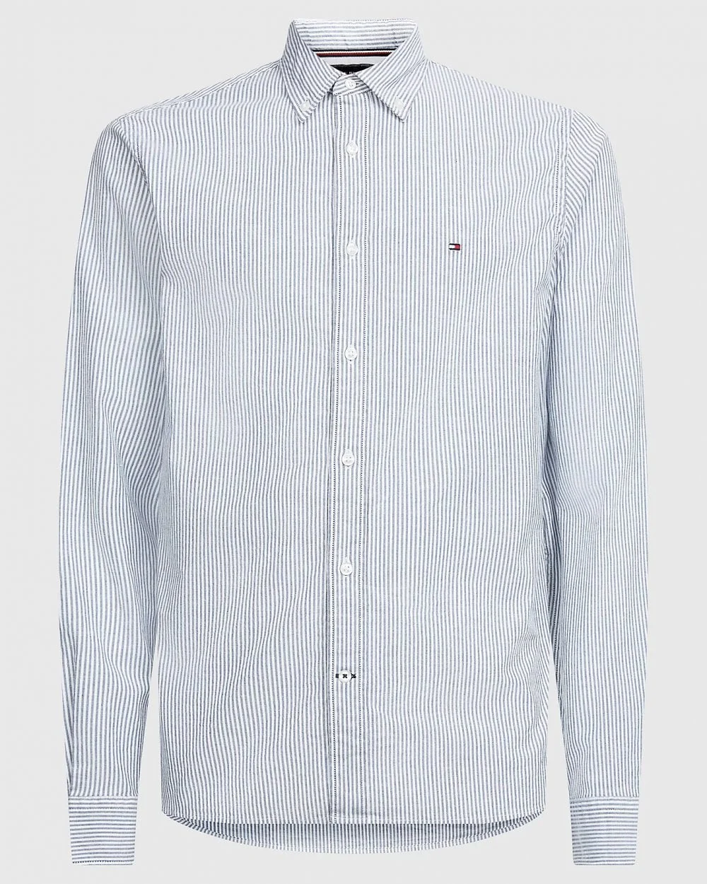 Tommy Hilfiger Core 1985 Flex Stripe Mens Long Sleeve Oxford Shirt - Carbon Navy / White - Image 5