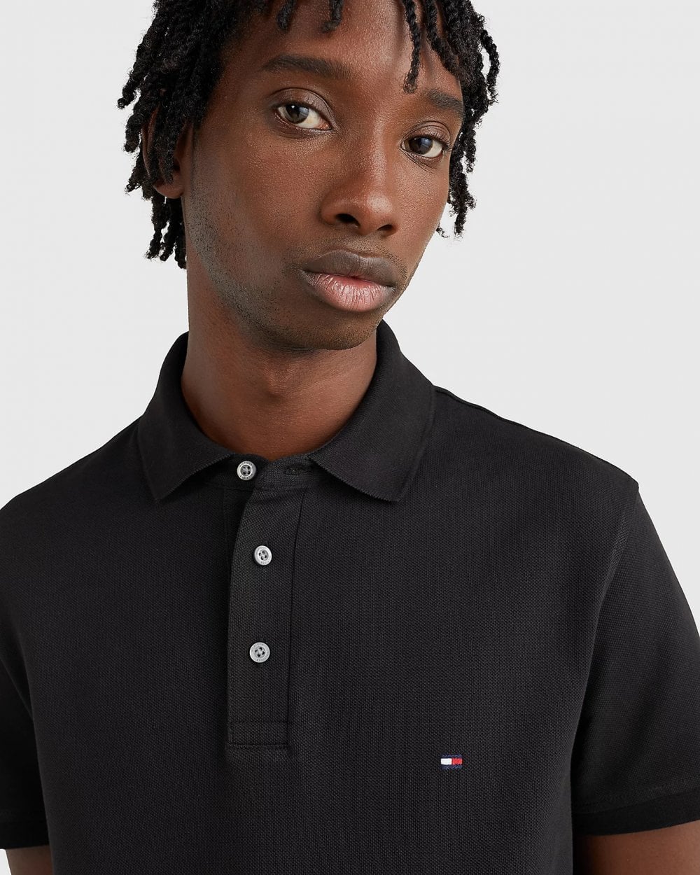 Tommy Hilfiger Core 1985 Slim Mens Polo Shirt - Black - Image 2