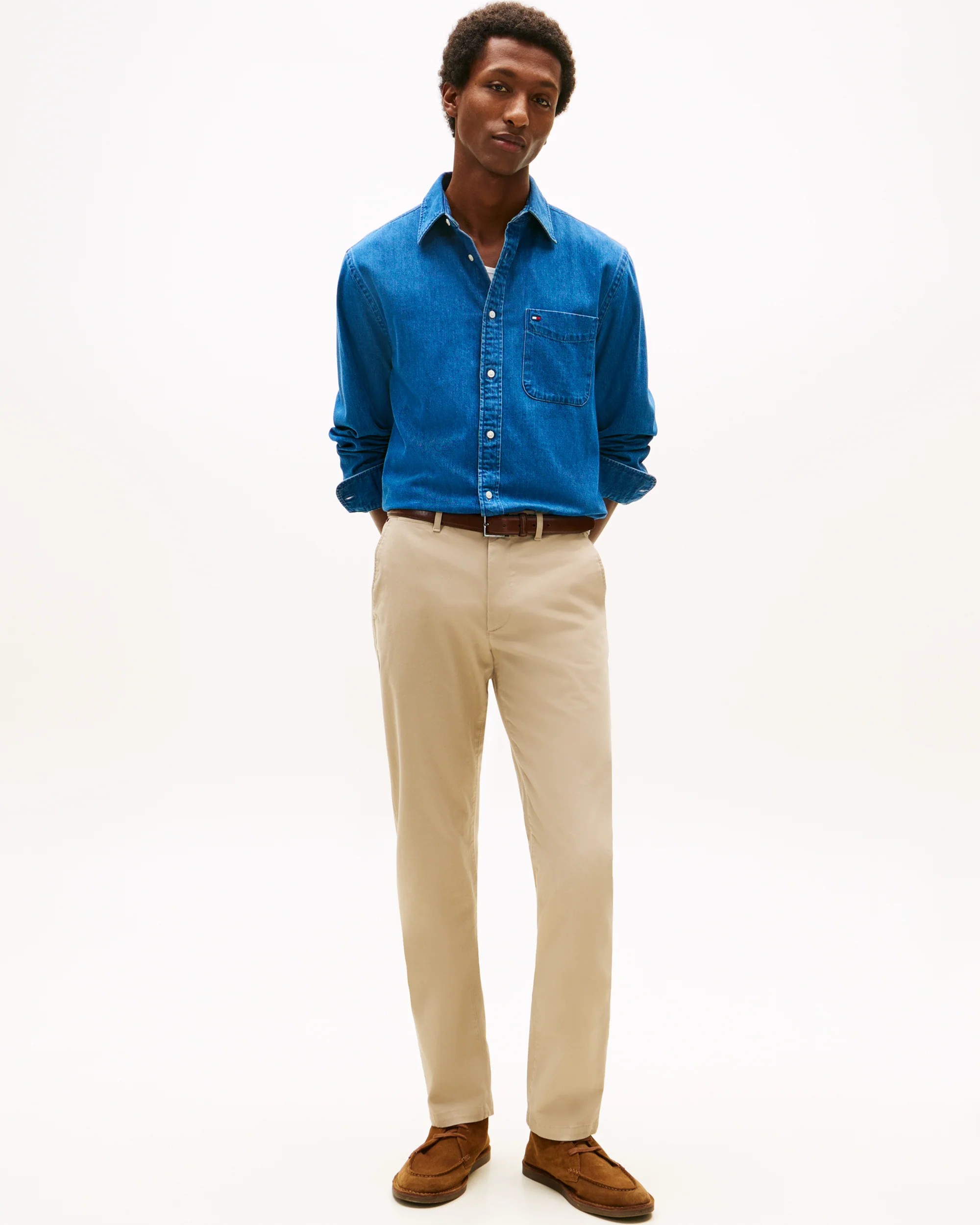 Tommy Hilfiger Core Denton Essential Mens Straight Twill Chinos - Batique Khaki - Image 3